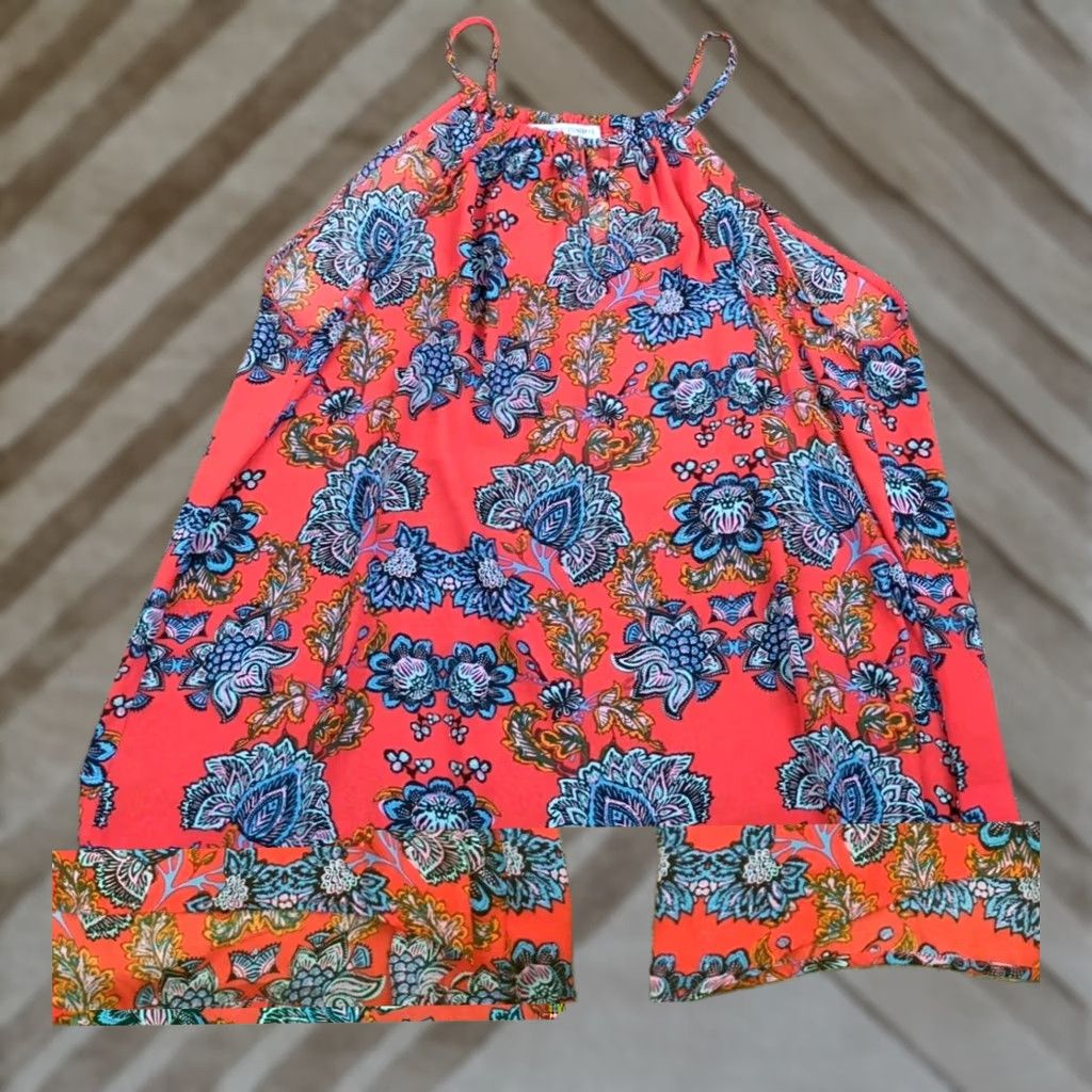 Vintage VINTAGE Collective Concepts Krissa Keyhole Halter Blouse Red 2XL Women’s Blouse Halter Red 2XL Womens Size XXL / US 16-18 / IT 52-54 - 1 Thumbnail