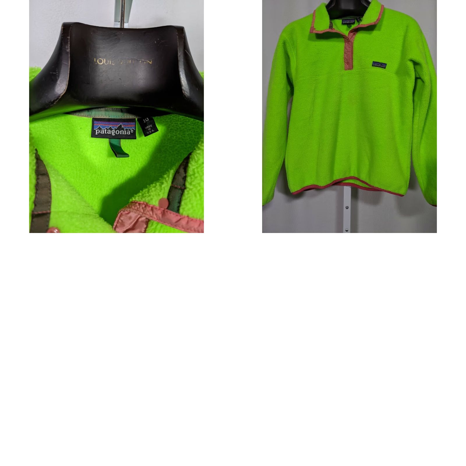 Patagonia VINTAGE Patagonia Pullover Fleece USA 10 Womens Neon Green Bubblegum Pink 90s Size L / US 10 / IT 46 - 8 Thumbnail