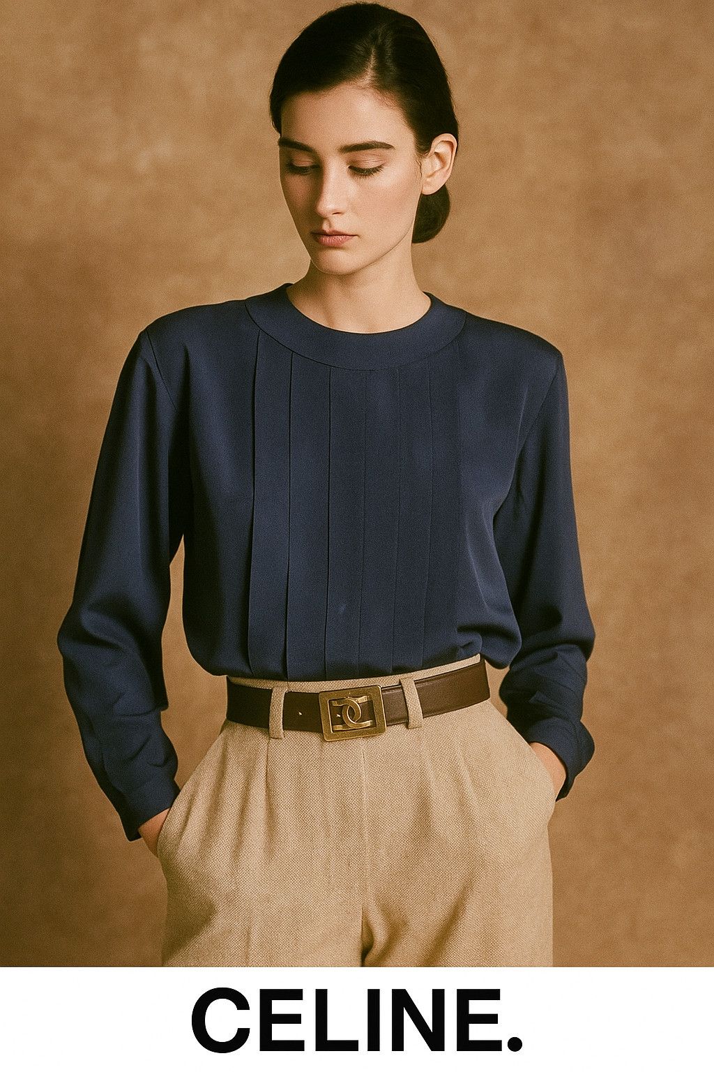 Celine 1990’s Céline Pleated Blouse Size ONE SIZE - 1 Thumbnail