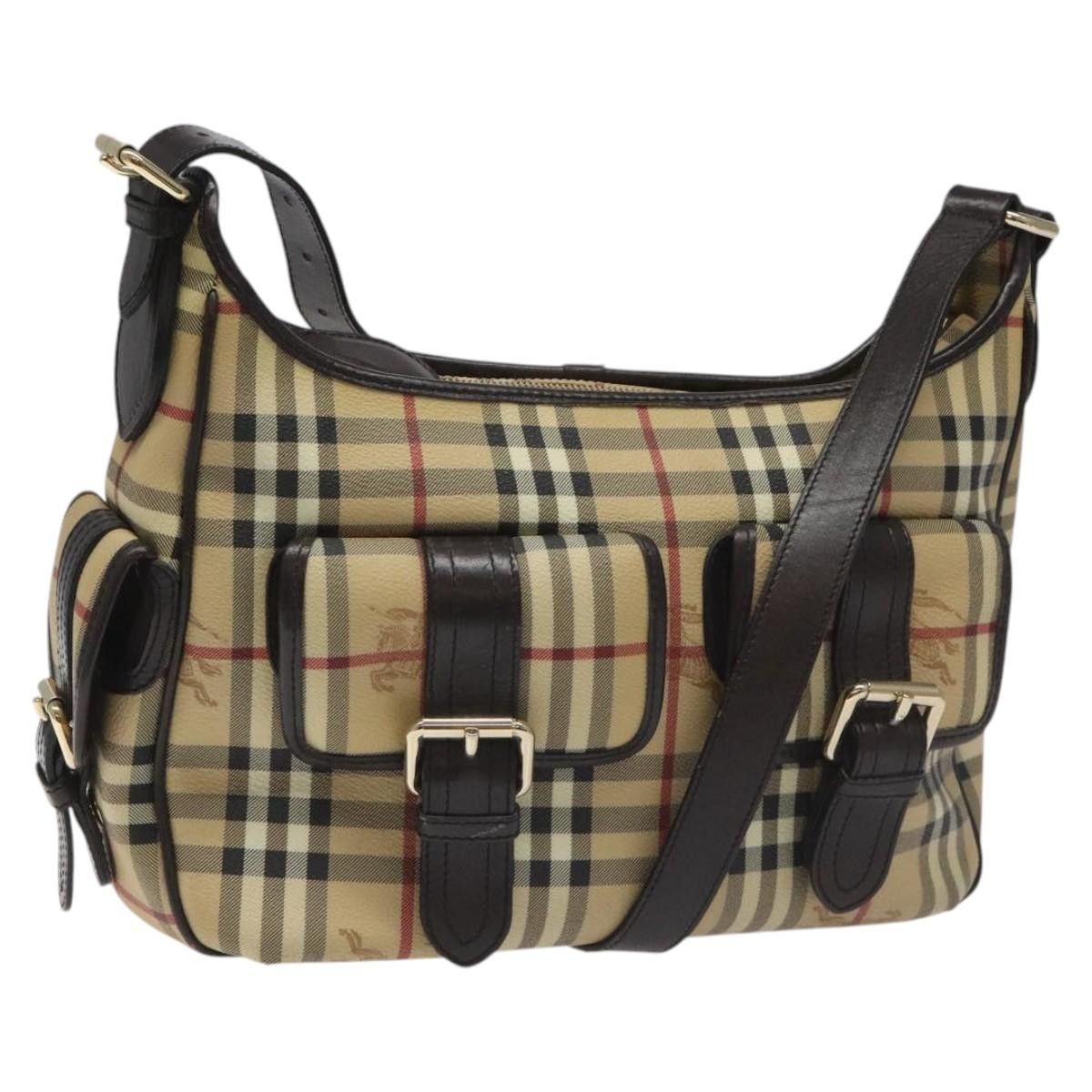 Burberry Nova Check Beige Canvas Shoulder Bag (Pre-Owned) Size ONE SIZE - 1 Thumbnail