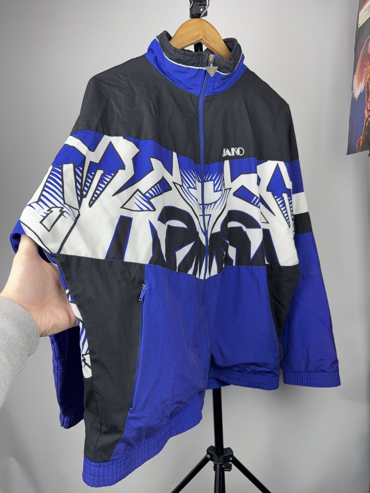 Vintage Vintage 90s JAKO Graphic Track Jacket Bold Logo Blue Size US L / EU 52-54 / 3 - 6 Thumbnail