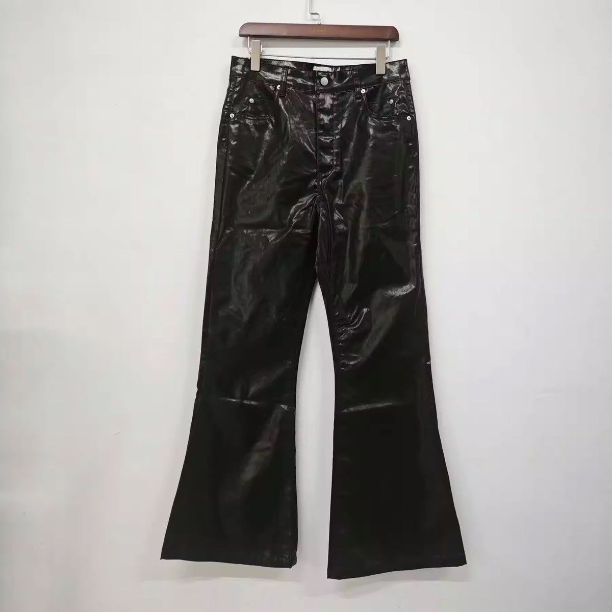 Leather Black pU Leather Jeans Size US 33 - 4 Thumbnail