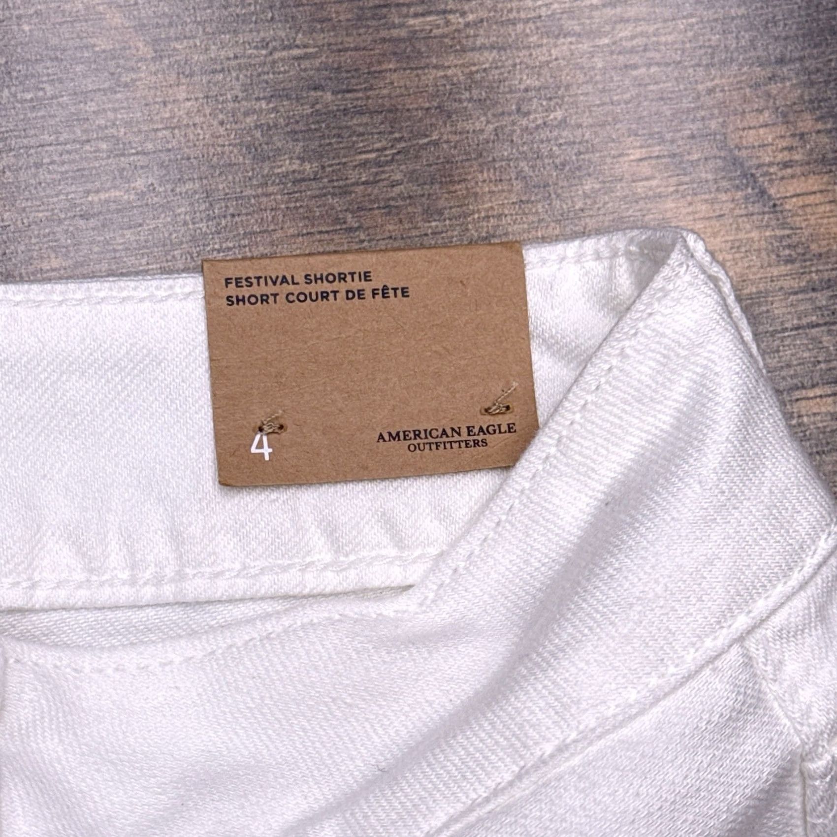 American Eagle Outfitters American Eagle Outfitters Cut Off Shorts Womens 4 White Stretch Low Rise Sequin New Size 27" / US 4 / IT 40 - 4 Thumbnail