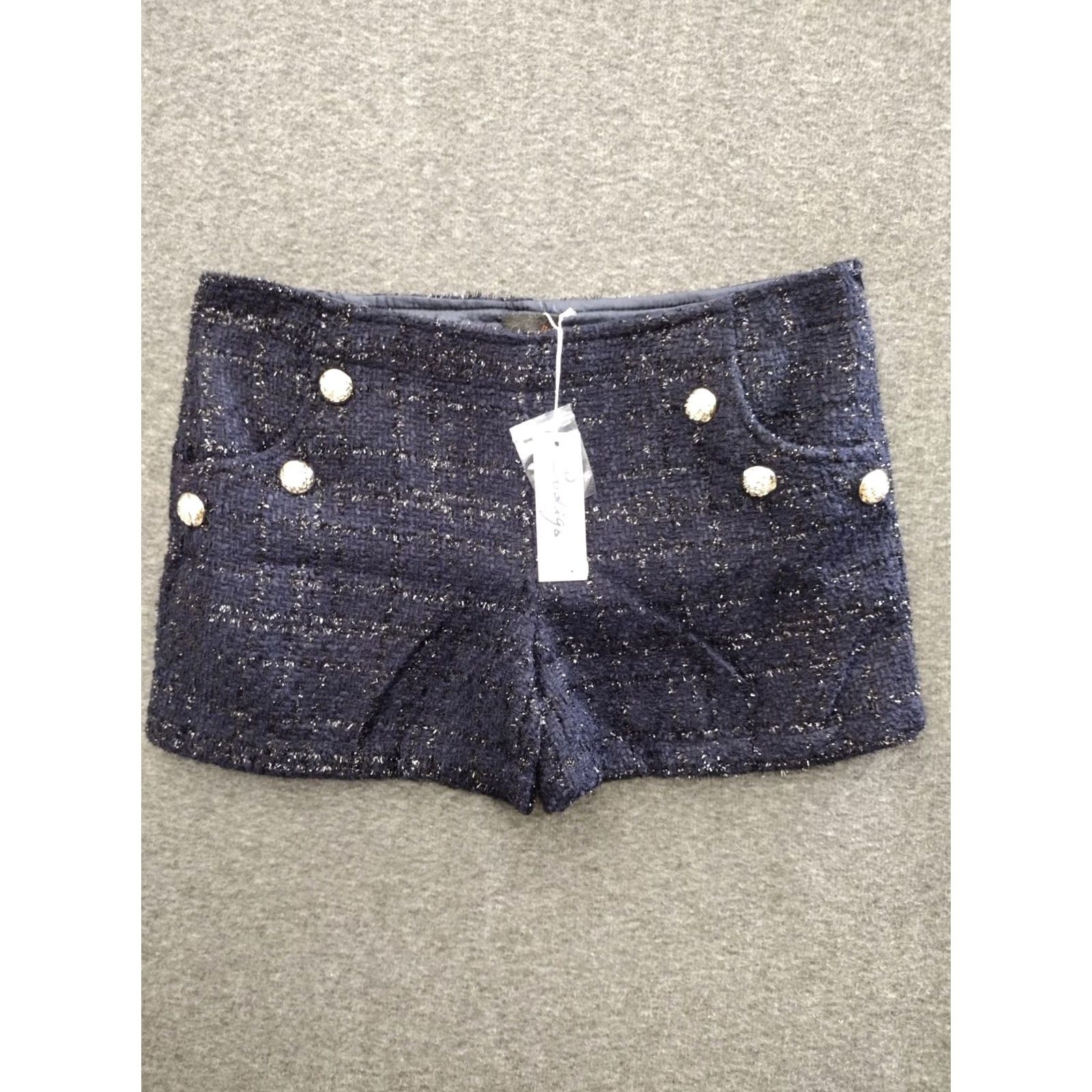 Vintage Codigo Tweed sparkly Skort Shirt Womens Blue M Skirt 90s Casual Button Zip Short Rise Mid Polyester TweedBrand: Codigo Size 32" / US 10 / IT 46 - 2 Thumbnail