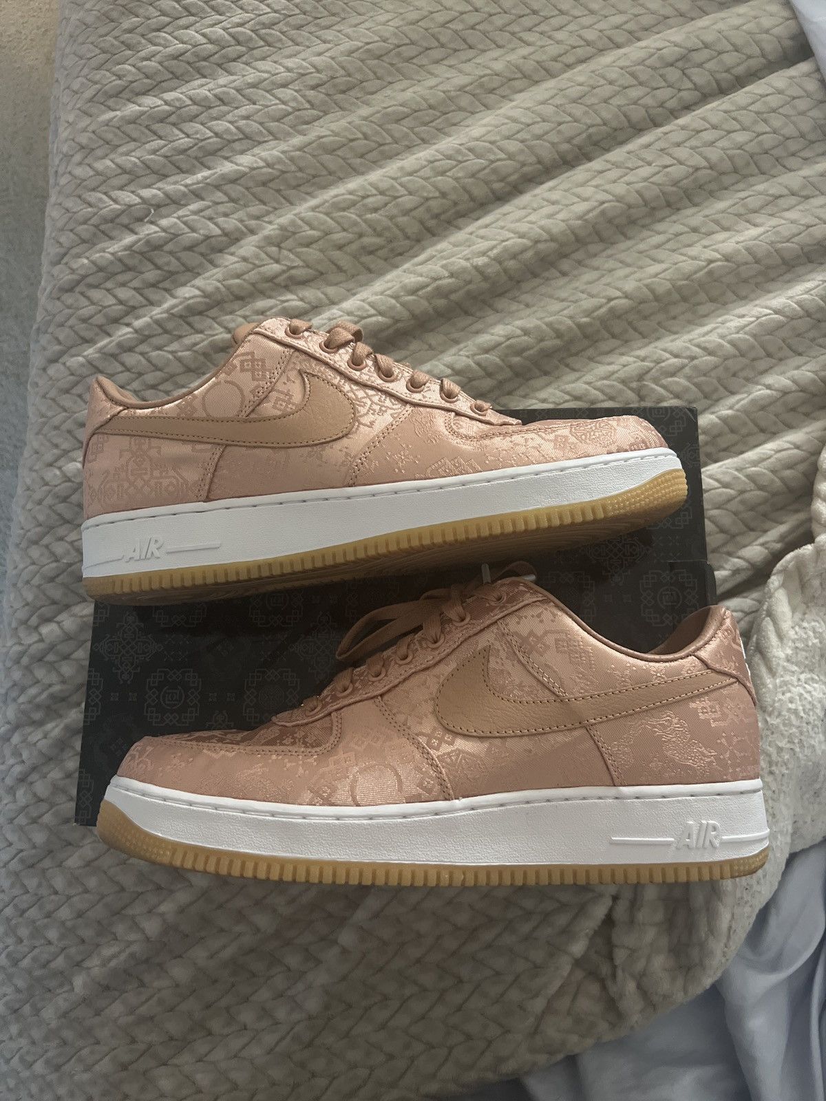 CLOT × Nike CLOT X Nike Air Force 1 Low “Rose Gold Silk” Size US 11 / EU 44 - 1 Thumbnail