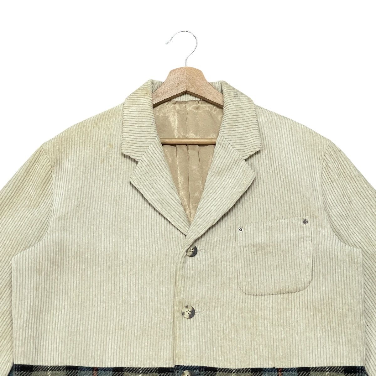Issey Miyake Hai Sporting Gear Issey Miyake Corduroy Plaid Panel Jacket Size US M / EU 48-50 / 2 - 6 Thumbnail