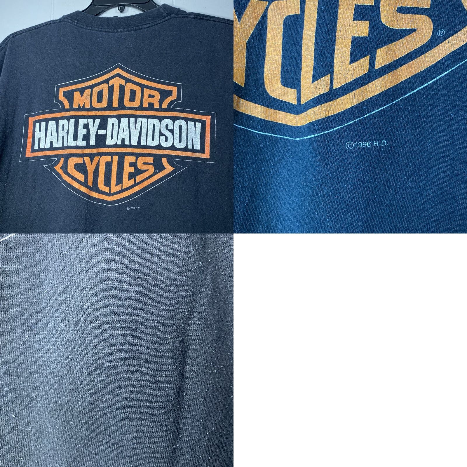 Harley Davidson VINTAGE Harley-Davidson T Shirt Double-Sided 1996 XL Black Men 90s Biker USA Crew Neck Short Sleeve Shirt Size US XL / EU 56 / 4 - 8 Thumbnail