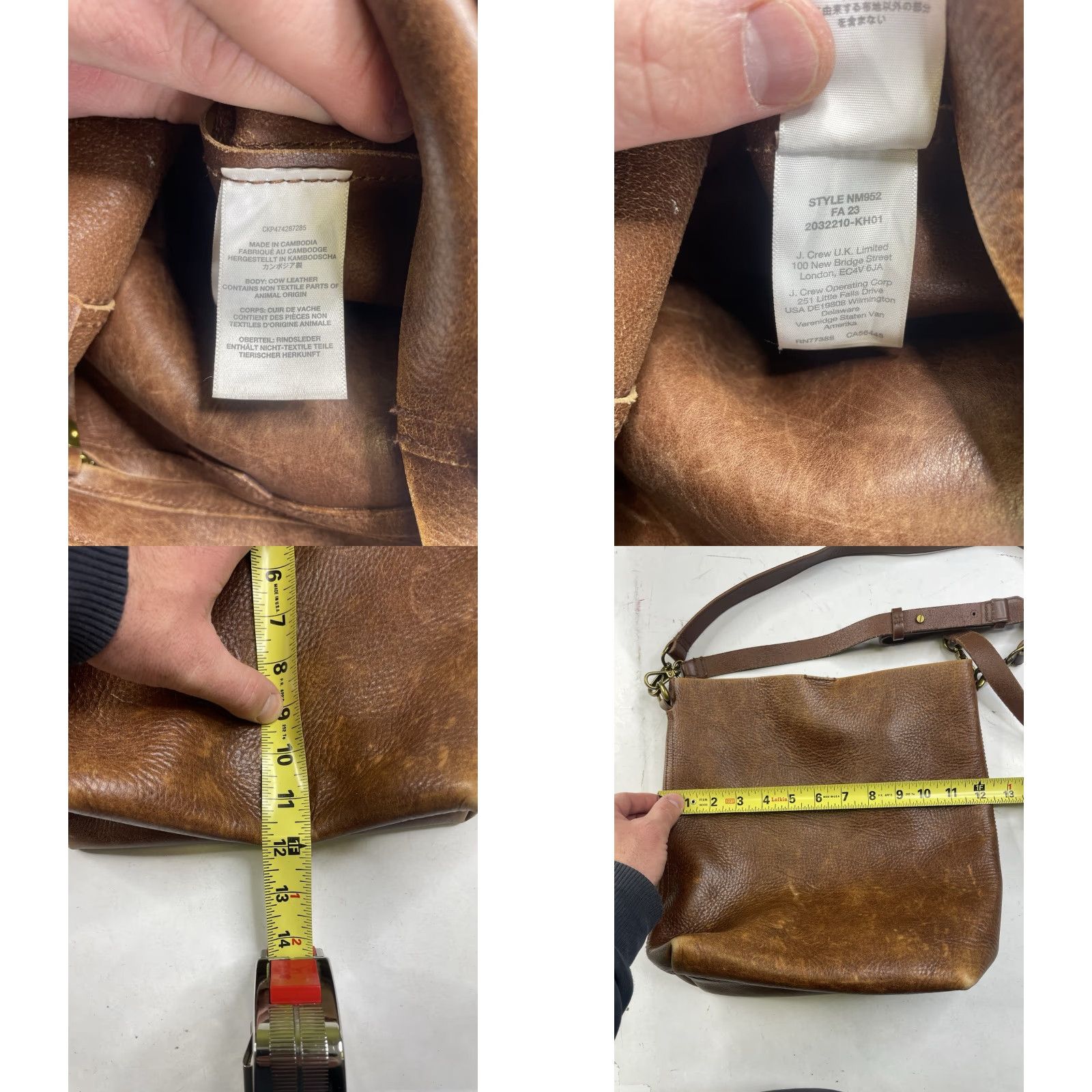 Madewell Madewell Transport Bag Tote NM952 Brown Leather Crossbody Strap J Crew Vintage No** Size ONE SIZE - 8 Thumbnail
