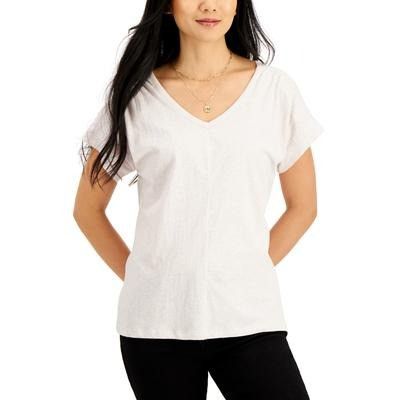 Style & Co Style & co Women’s Dolman sleeve V-neck top, Lavender Cloud, Size M / US 6-8 / IT 42-44 - 2 Thumbnail