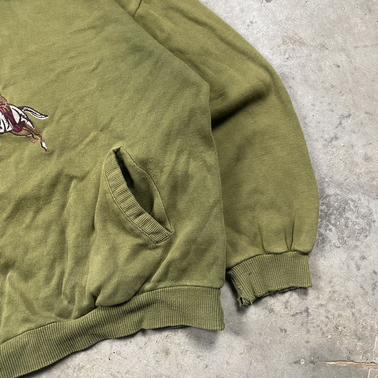 Japanese Brand × Vintage Rare 90s Polo Big Pony Parody Distressed Boxy Quarter Zip Size US M / EU 48-50 / 2 - 3 Thumbnail