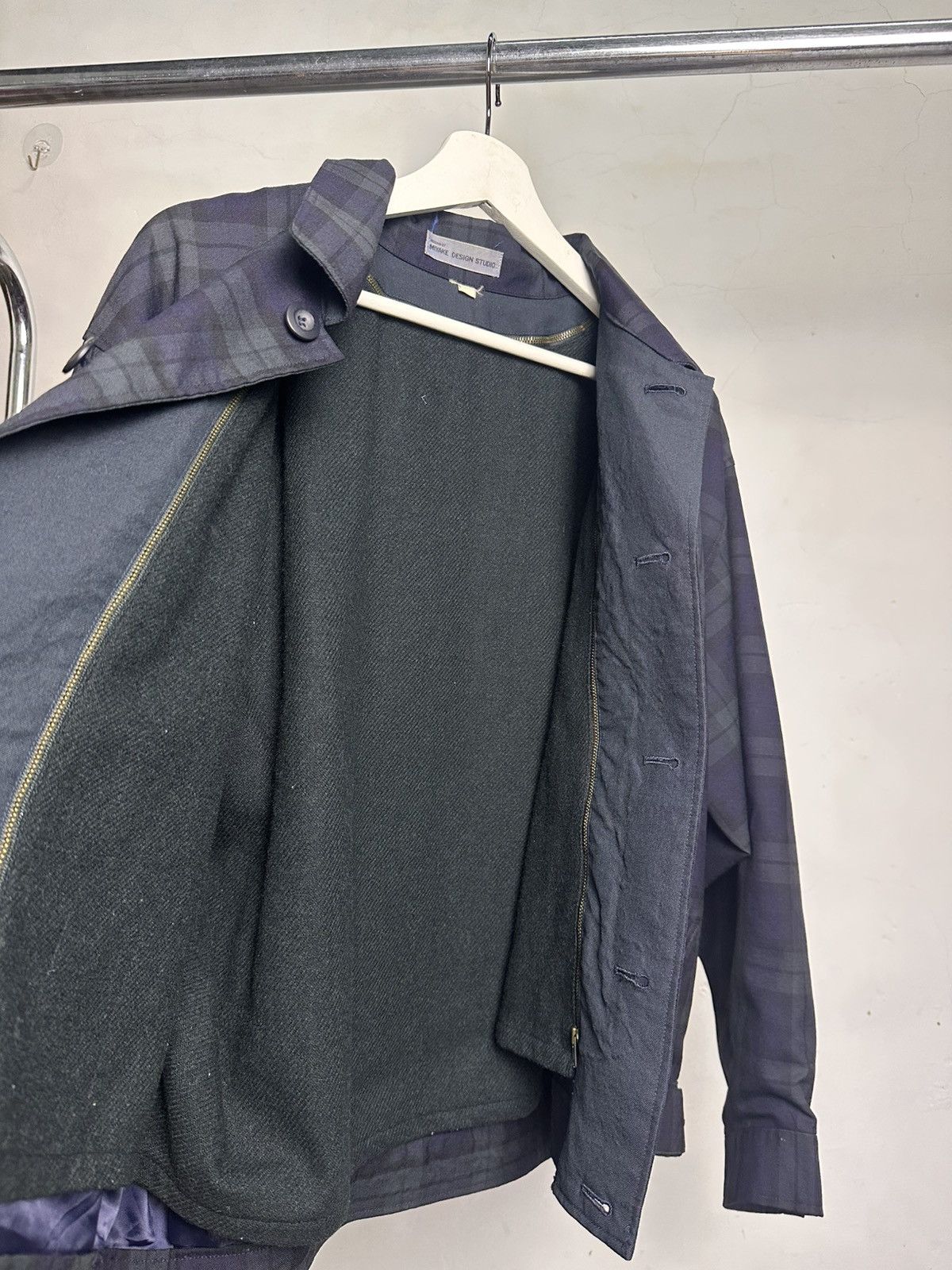Issey Miyake 80’s Miyake Design Studio Tartan Bomber Jacket Size US L / EU 52-54 / 3 - 16 Thumbnail