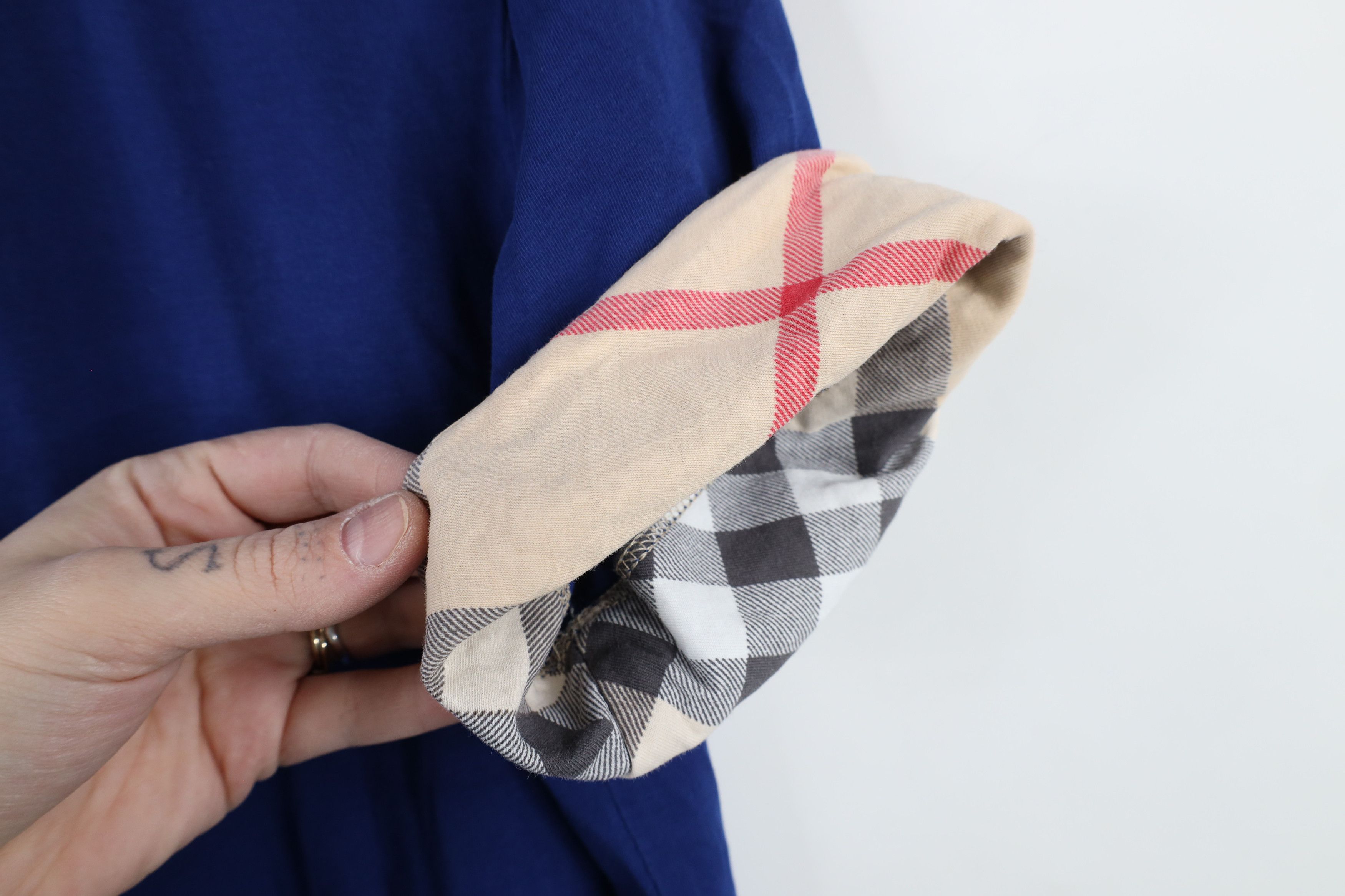 Burberry × Vintage Burberry Brit Novacheck Plaid Short Sleeve T-Shirt Blue Size XL / US 12-14 / IT 48-50 - 4 Thumbnail