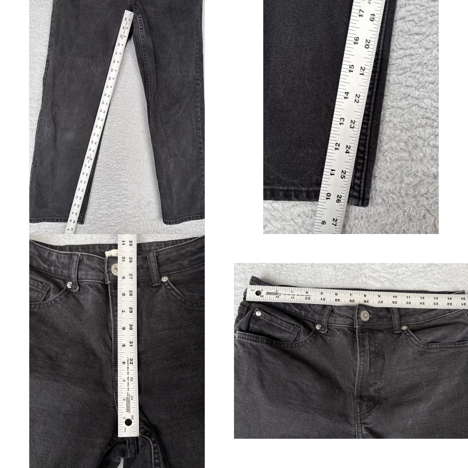 H&M H&M Jeans Women 8 Black High Rise Straight Denim 5-Pocket Zip Button Charcoal Wash Cotton Blend Spandex 29x27 Size 30" / US 8 / IT 44 - 8 Thumbnail