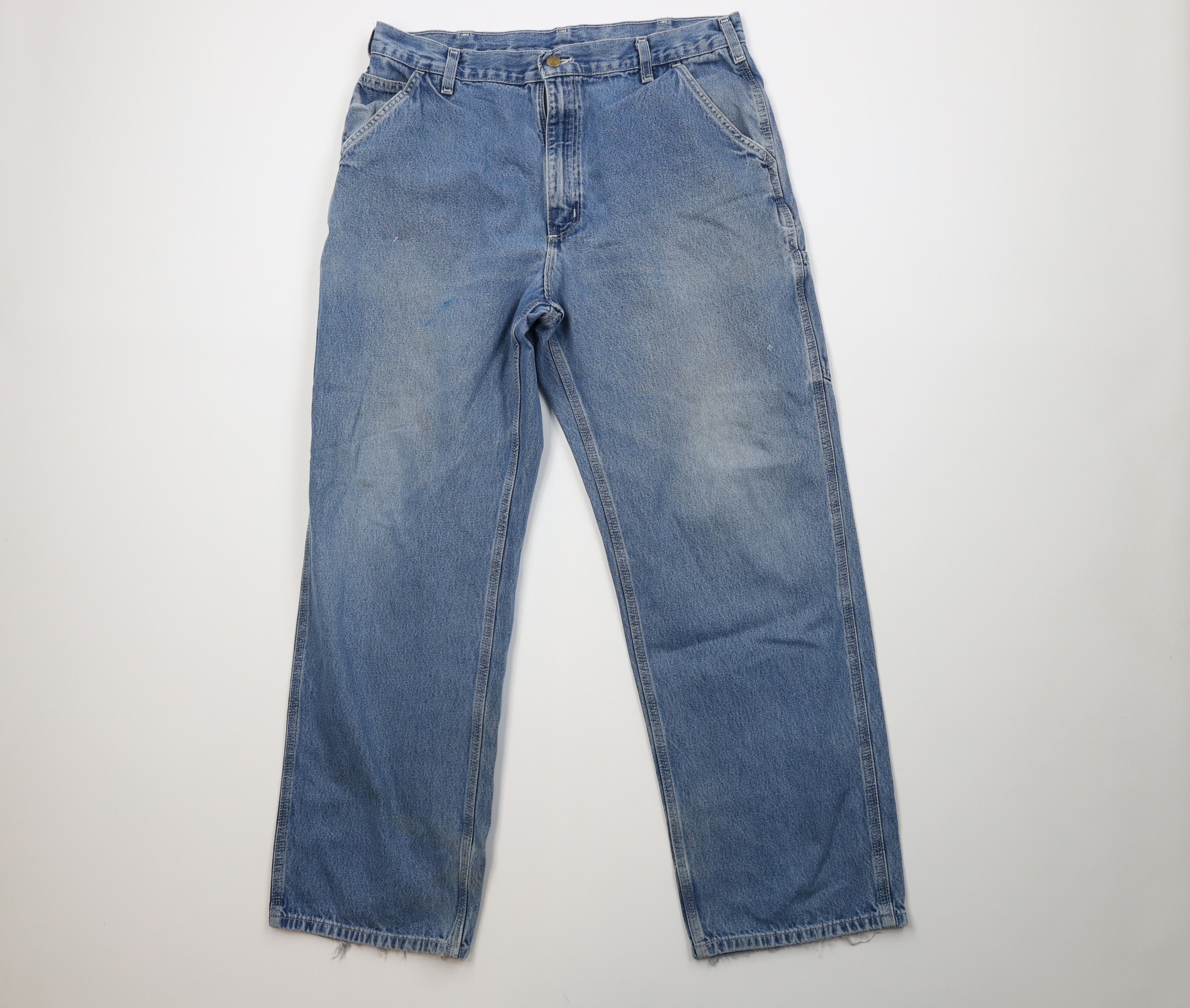 Carhartt Vintage Y2K Carhartt Wide Leg Dungaree Denim Jeans Blue Size US 38 / EU 54 - 1 Thumbnail