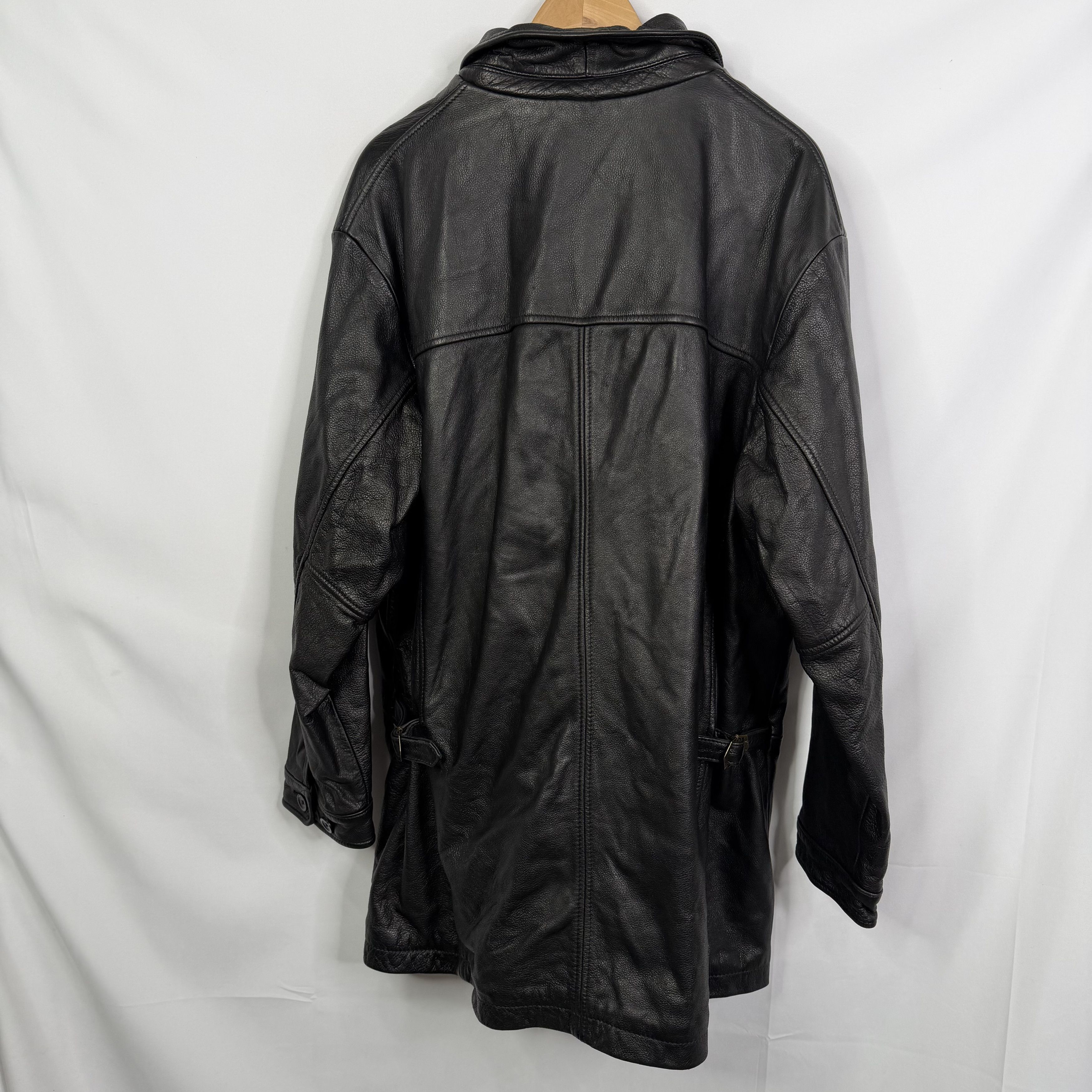 Eddie Bauer Vintage Eddie Bauer Black Genuine Leather Car Coat Jacket Size XXL / US 16-18 / IT 52-54 - 8 Thumbnail