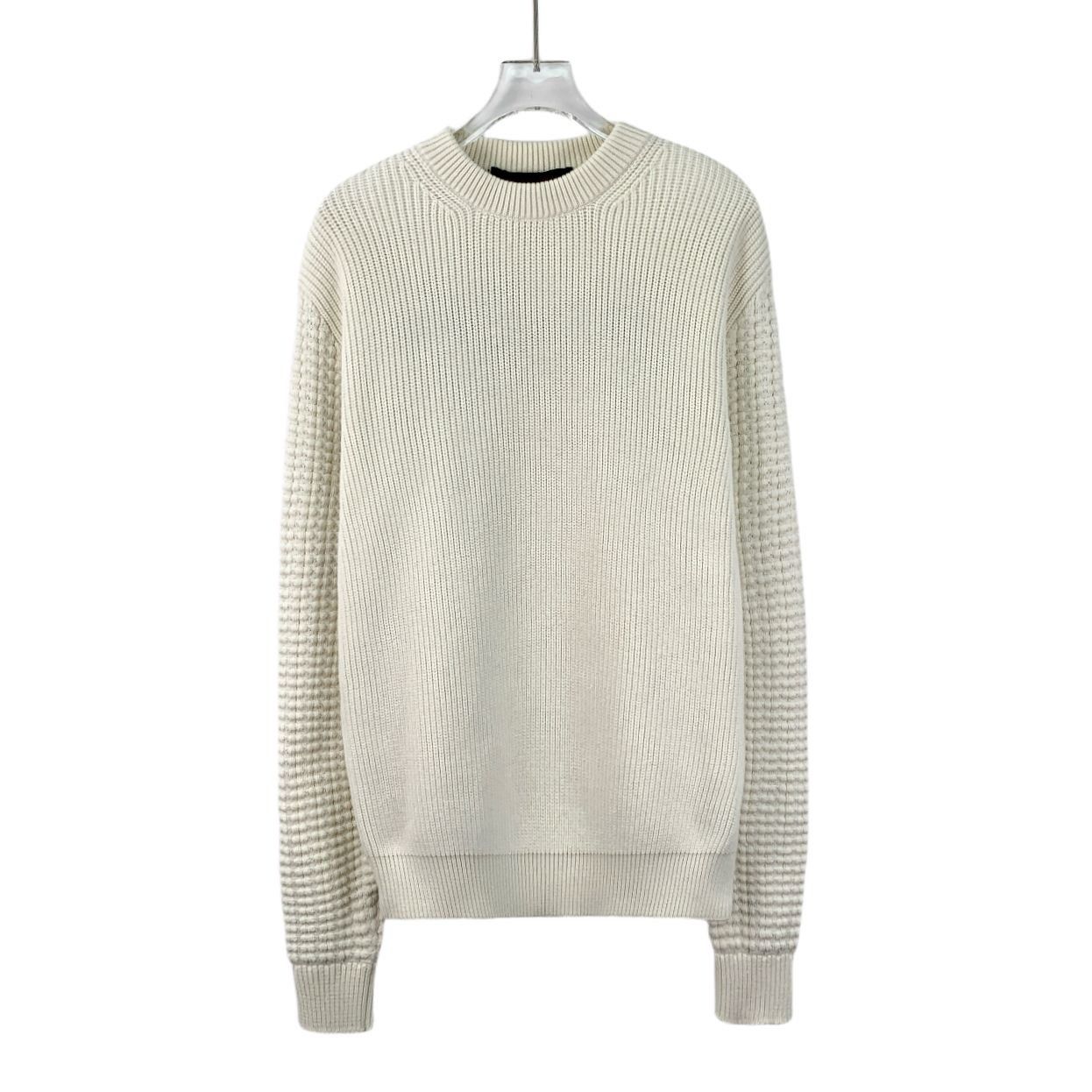 Louis Vuitton Beige Cotton Blend Round-Neck Long-Sleeve Knit