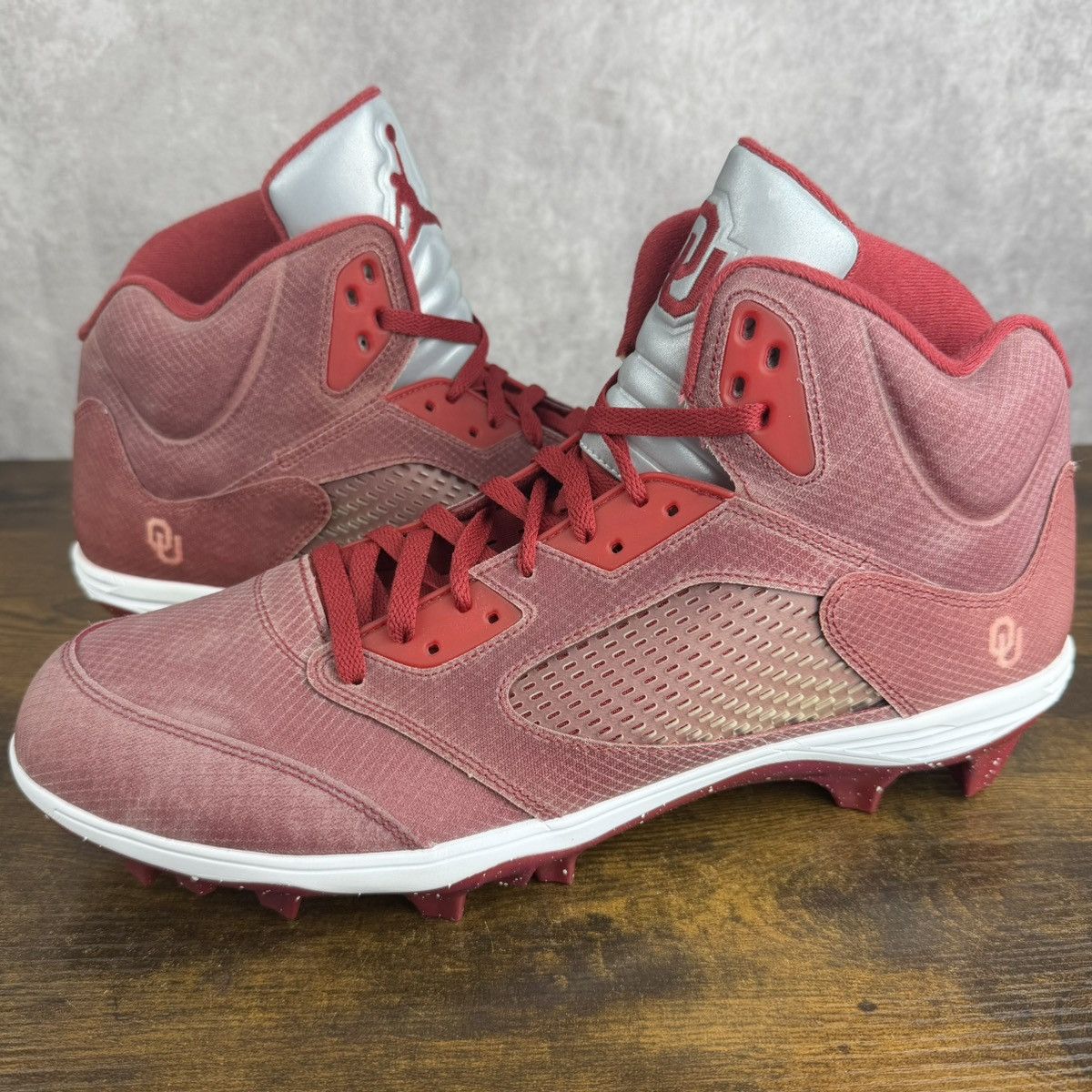 Jordan Brand Air Jordan 5 Force Savage Mid Oklahoma Sooners PE Size 16 OG Size US 15 / EU 48 - 2 Thumbnail