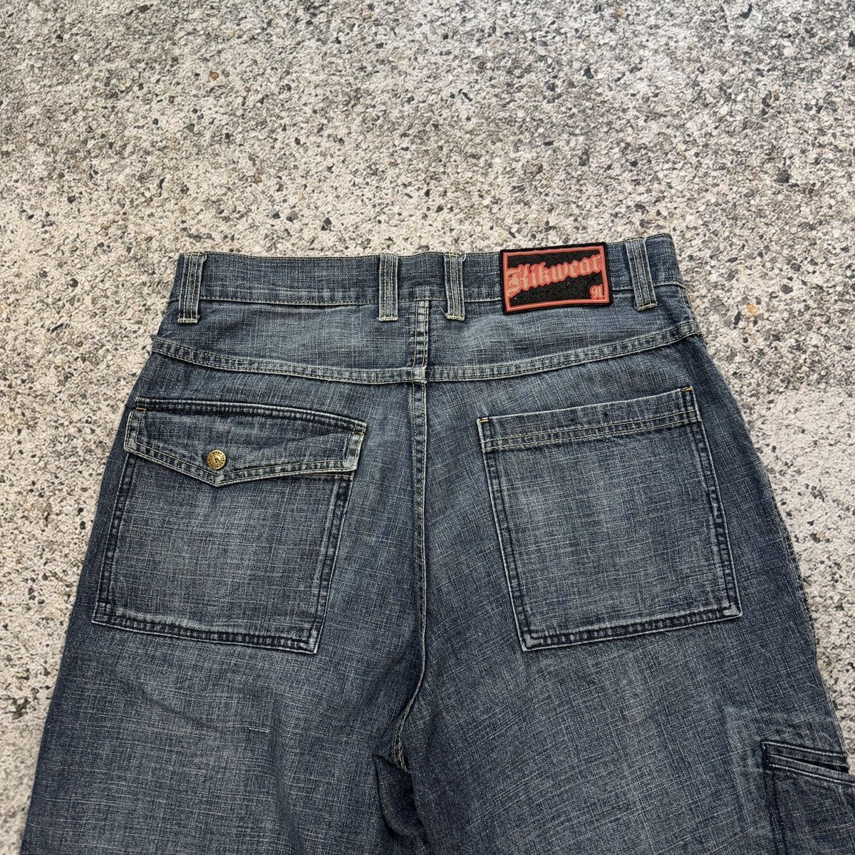 Vintage Y2K Kikwear Denim Cargo Pocket Shorts Grunge Jnco Skater Size US 34 / EU 50 - 5 Thumbnail