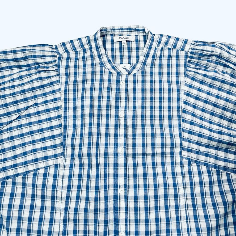Madewell NWT New $98 Madewell Puff-Sleeve Band-Collar Cotton Blue Pl Size XL / US 12-14 / IT 48-50 - 6 Thumbnail