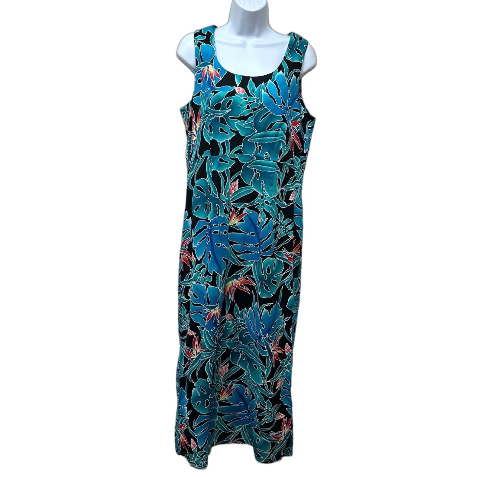 VINTAGE Hilo Hattie Hawaiian Aloha Dress Sundress Size 16 Multi-Color Floral Casual Womens