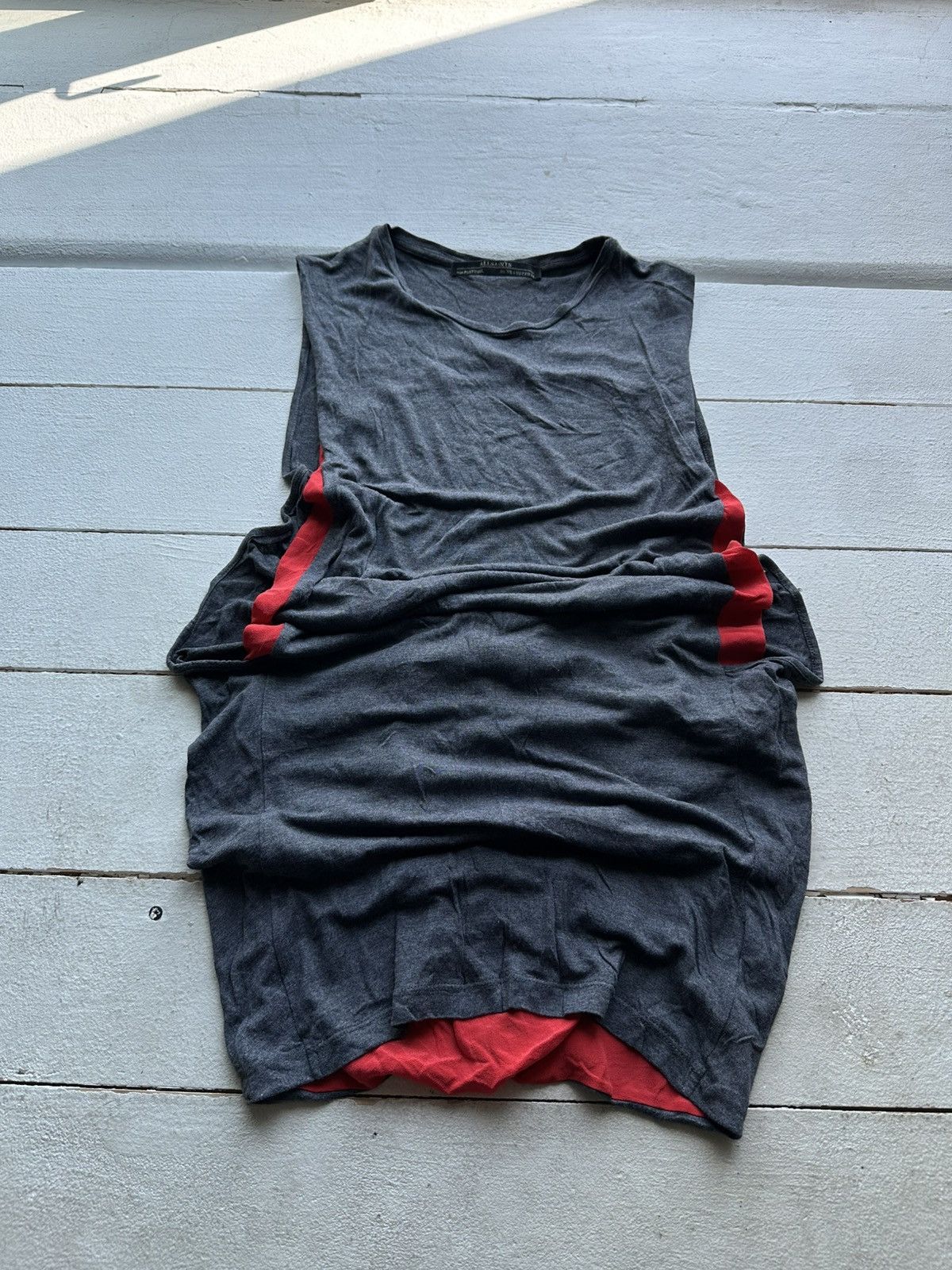 Allsaints 🚨ALLSAINTS GRAY RED TANK TOP LUXURY OPIUM Size US M / EU 48-50 / 2 - 1 Thumbnail