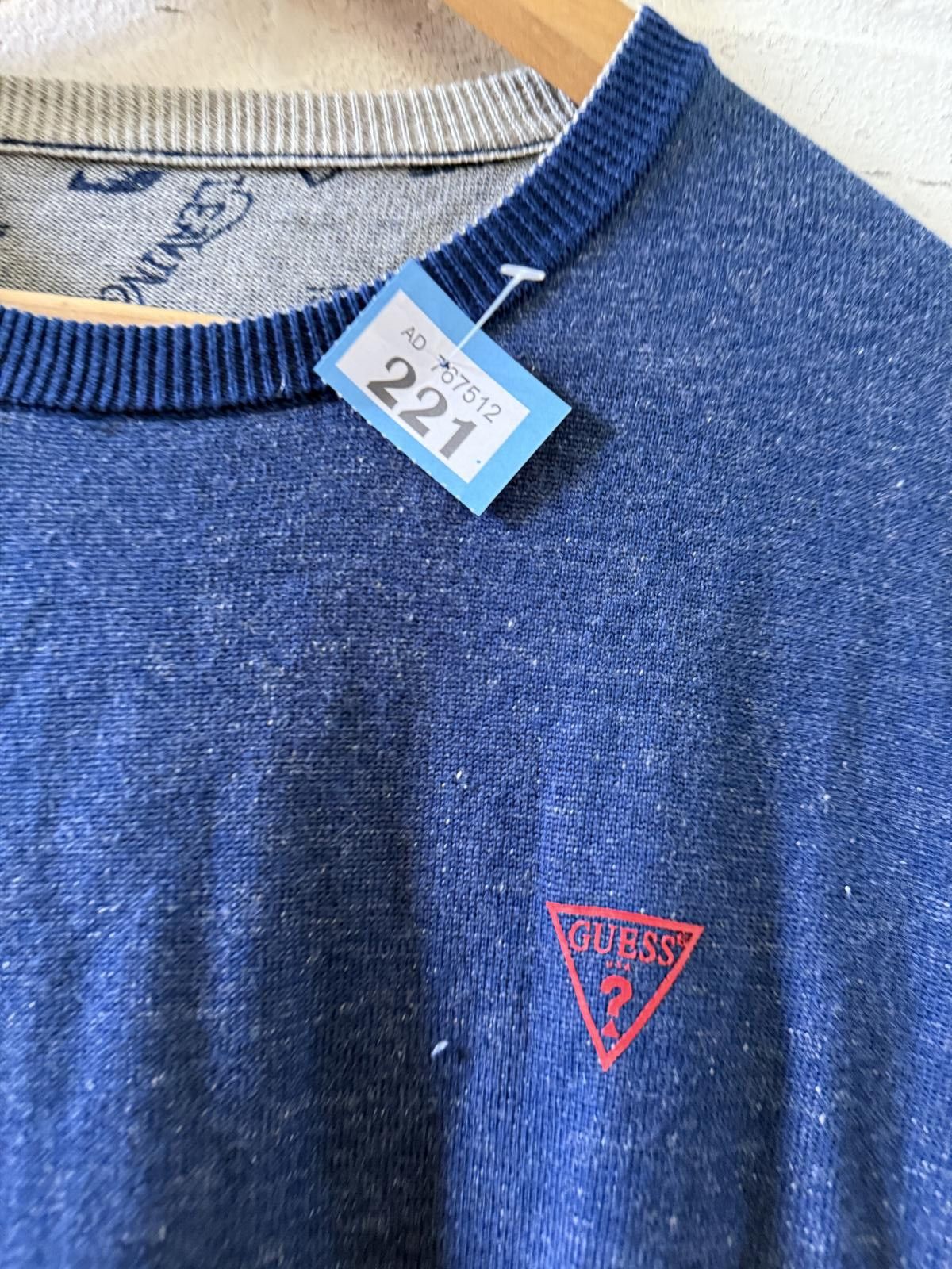 Guess Guess Men's Crew Neck Sweater Blue Size Medium Size US XL / EU 56 / 4 - 2 Thumbnail