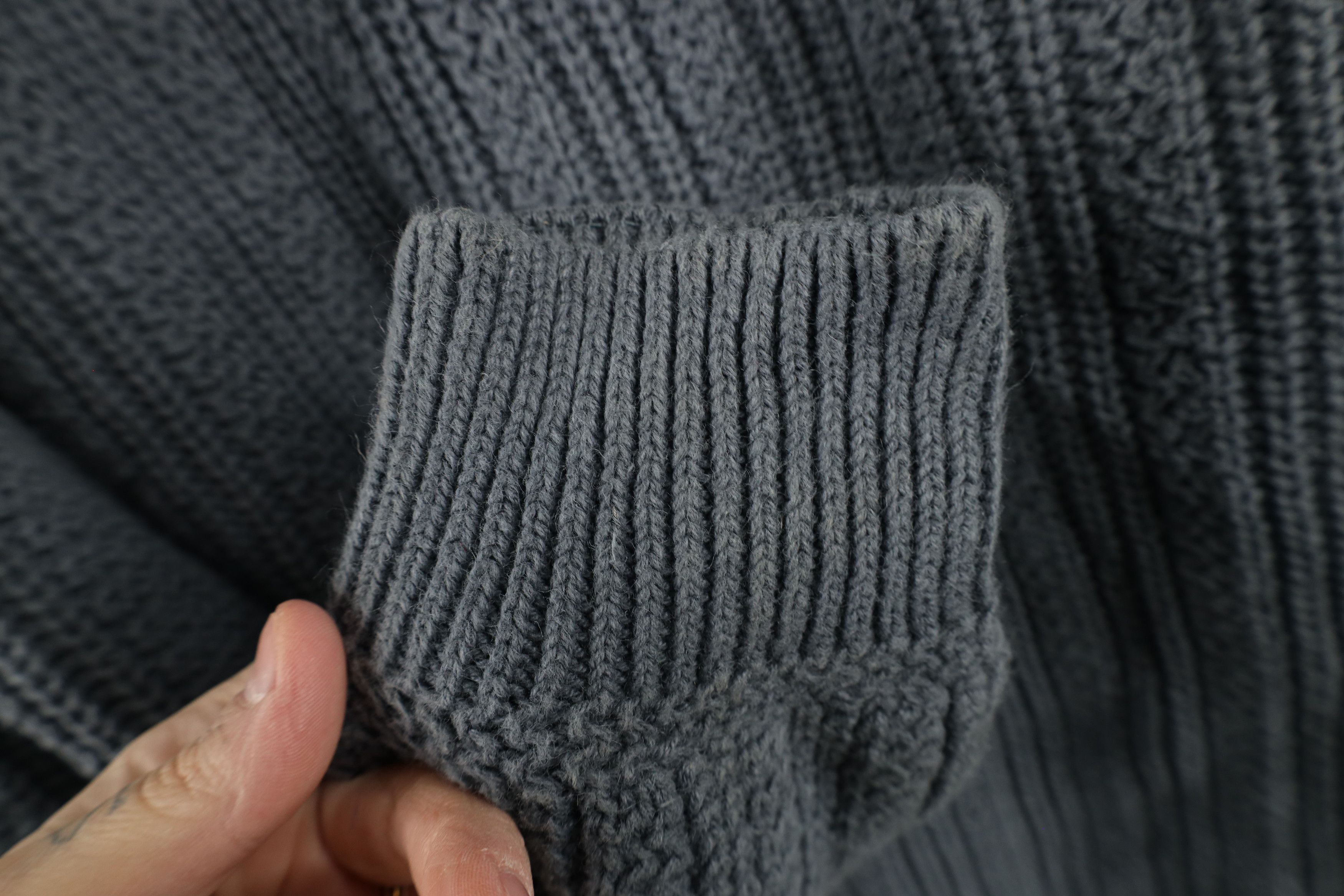Vintage Vintage 90s Streetwear Chunky Ribbed Knit Sweater Steel Blue Size US L / EU 52-54 / 3 - 6 Thumbnail