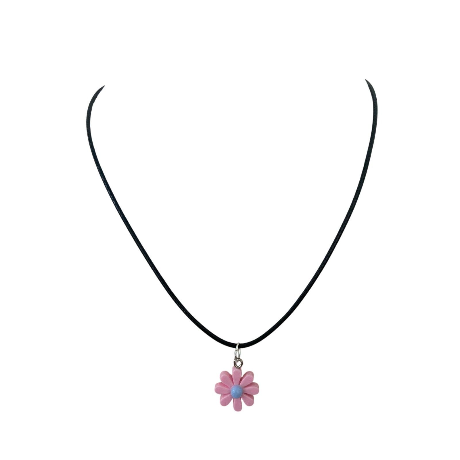 Handmade Pink daisy pendant necklace Size ONE SIZE - 1 Thumbnail
