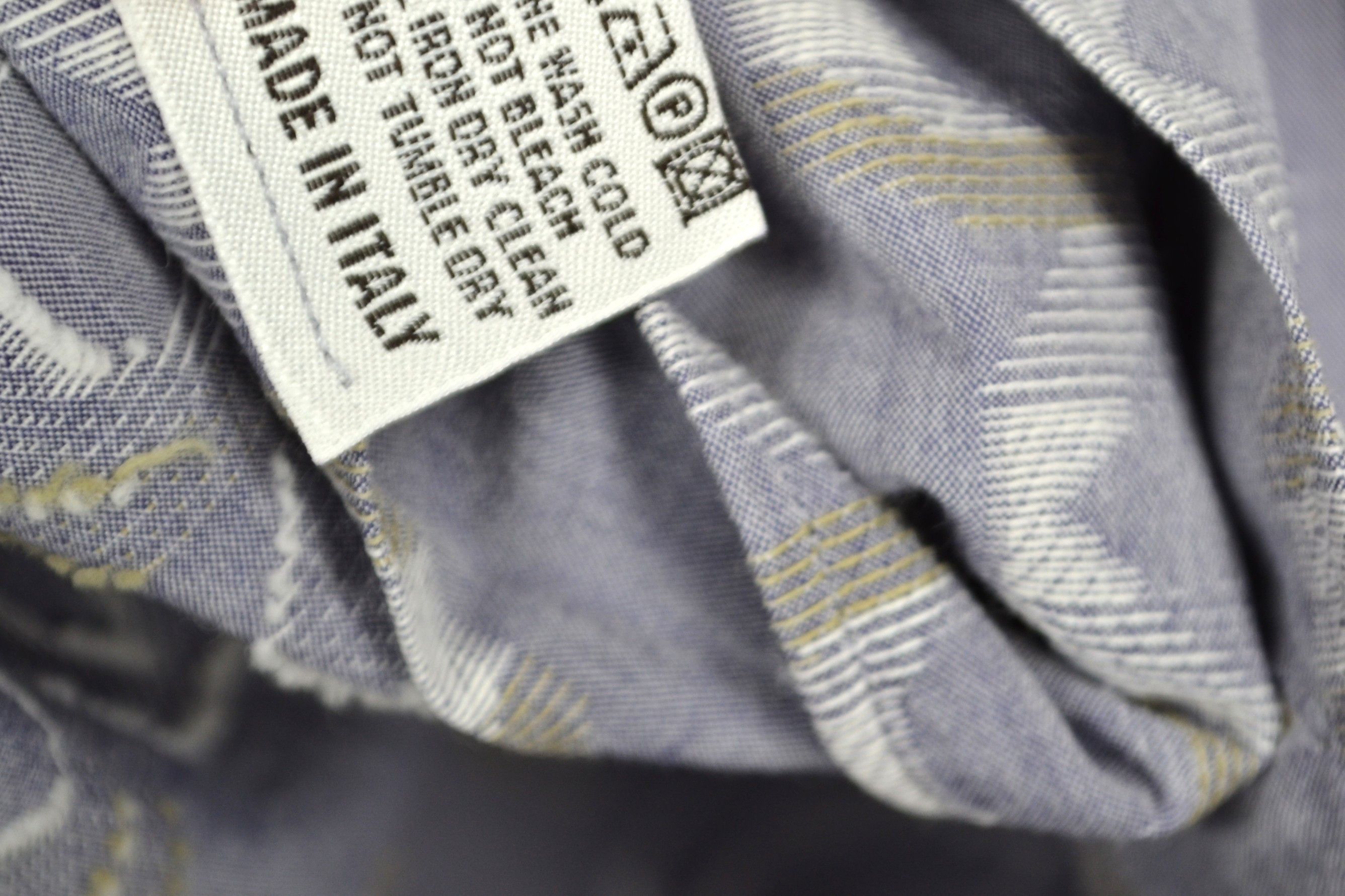 Canali Canali Shirt M Blue Gray Cotton Geometric Button Up Italy Size US M / EU 48-50 / 2 - 9 Thumbnail