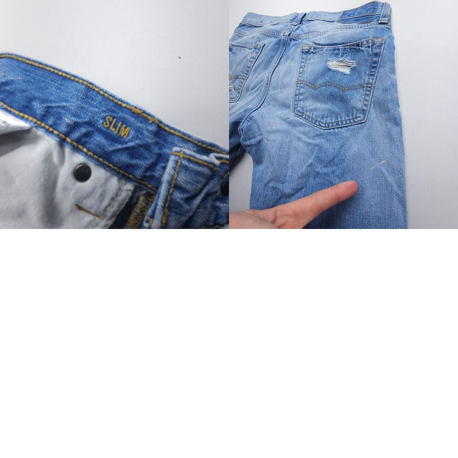 American Eagle Outfitters VINTAGE American Eagle Outfitters Slim Distressed Jeans Mens 30 x 30 Blue 100% Cotton Denim Size US 30 / EU 46 - 9 Thumbnail