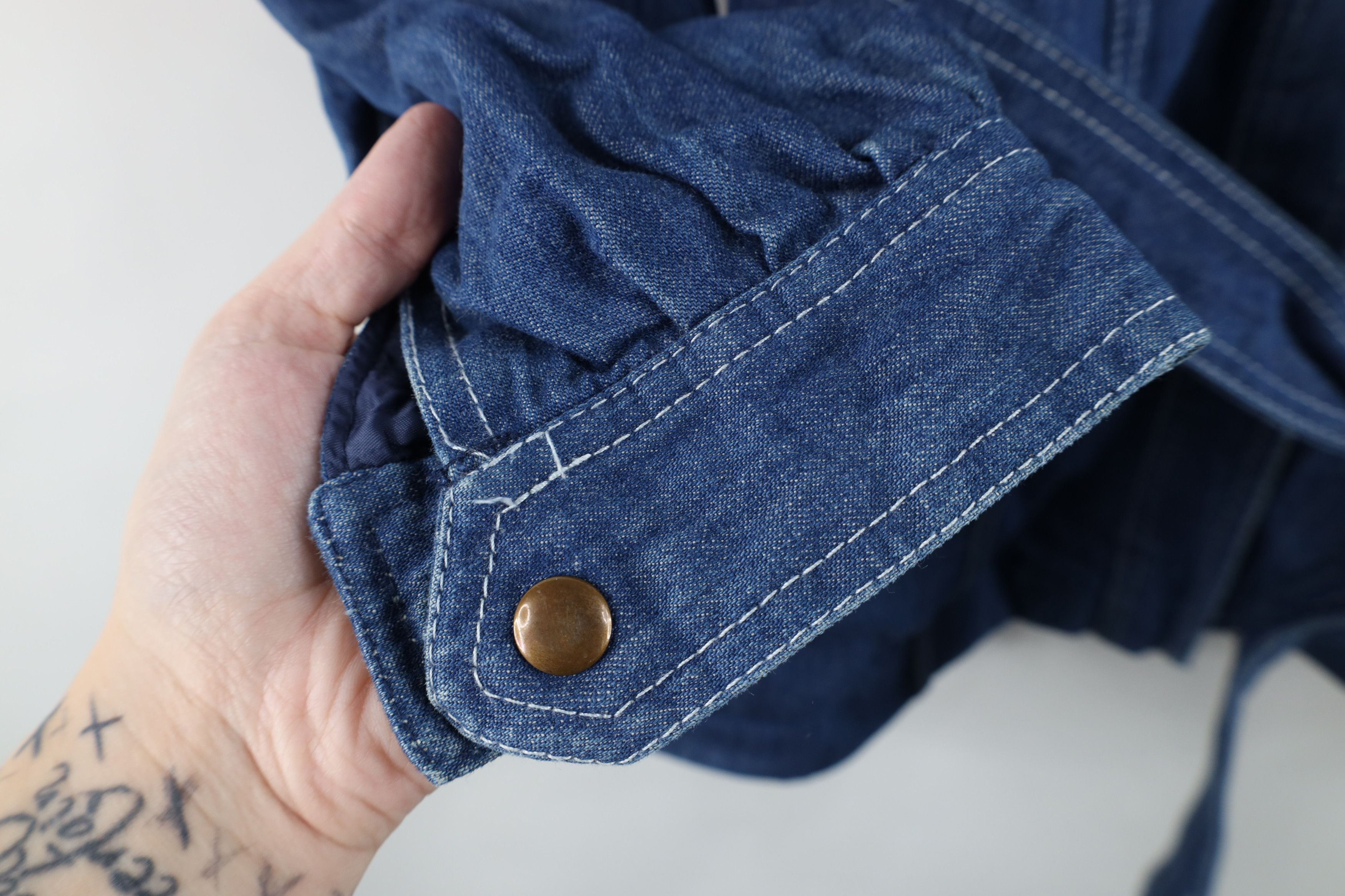 Vintage Vintage 70s Streetwear Belted Lined Denim Jean Jacket Blue Size XL / US 12-14 / IT 48-50 - 8 Thumbnail