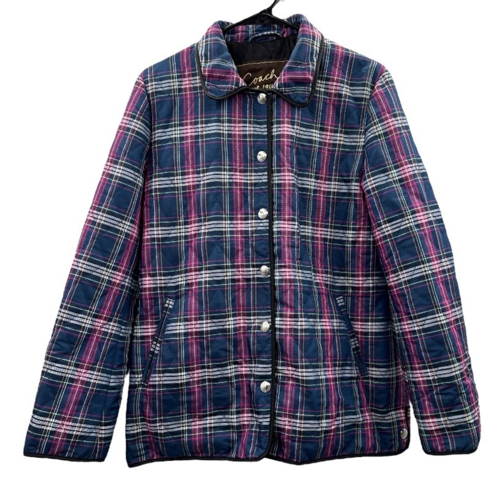 Coach Coach Quilted Plaid Print Long Sleeve Snap Front Jacket Sz M Size M / US 6-8 / IT 42-44 - 1 Thumbnail