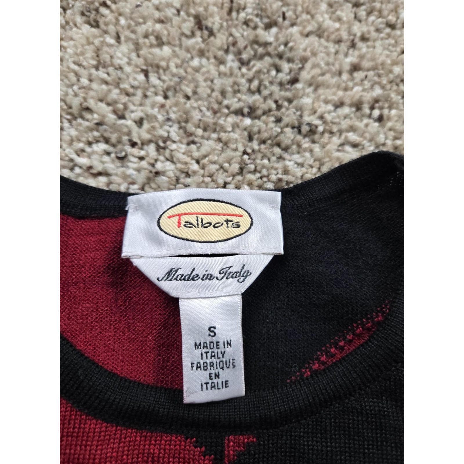 Talbots Talbots Sweater Vest Womens Small Red Black Chevron Merino Wool Made Italy Size S / US 4 / IT 40 - 2 Thumbnail