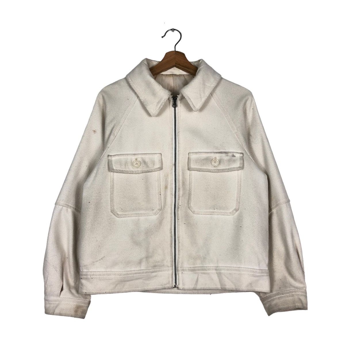Japanese Brand × Vintage 📌VINTAGE CROPPED WOOL BIKER JACKET GU Size US M / EU 48-50 / 2 - 1 Thumbnail
