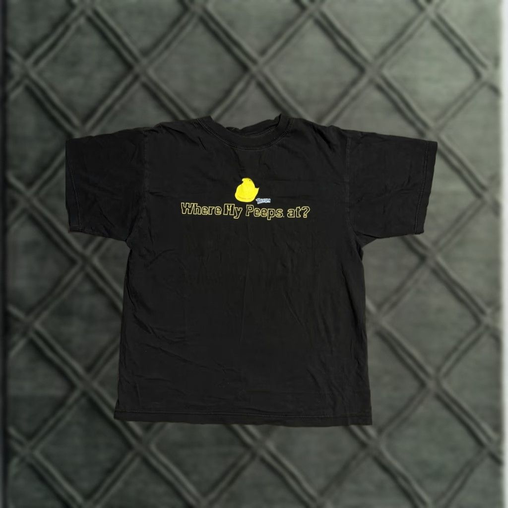 Vintage VINTAGE Y2K Where’s My Peeps At Marshmallow Candy Promo T-Shirt Black Medium Mens Size US M / EU 48-50 / 2 - 1 Thumbnail