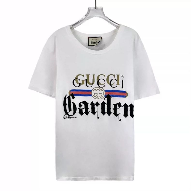 Gucci Gucci White Logo Print Cotton T-Shirt- DMC Size US S / EU 44-46 / 1 - 1 Thumbnail