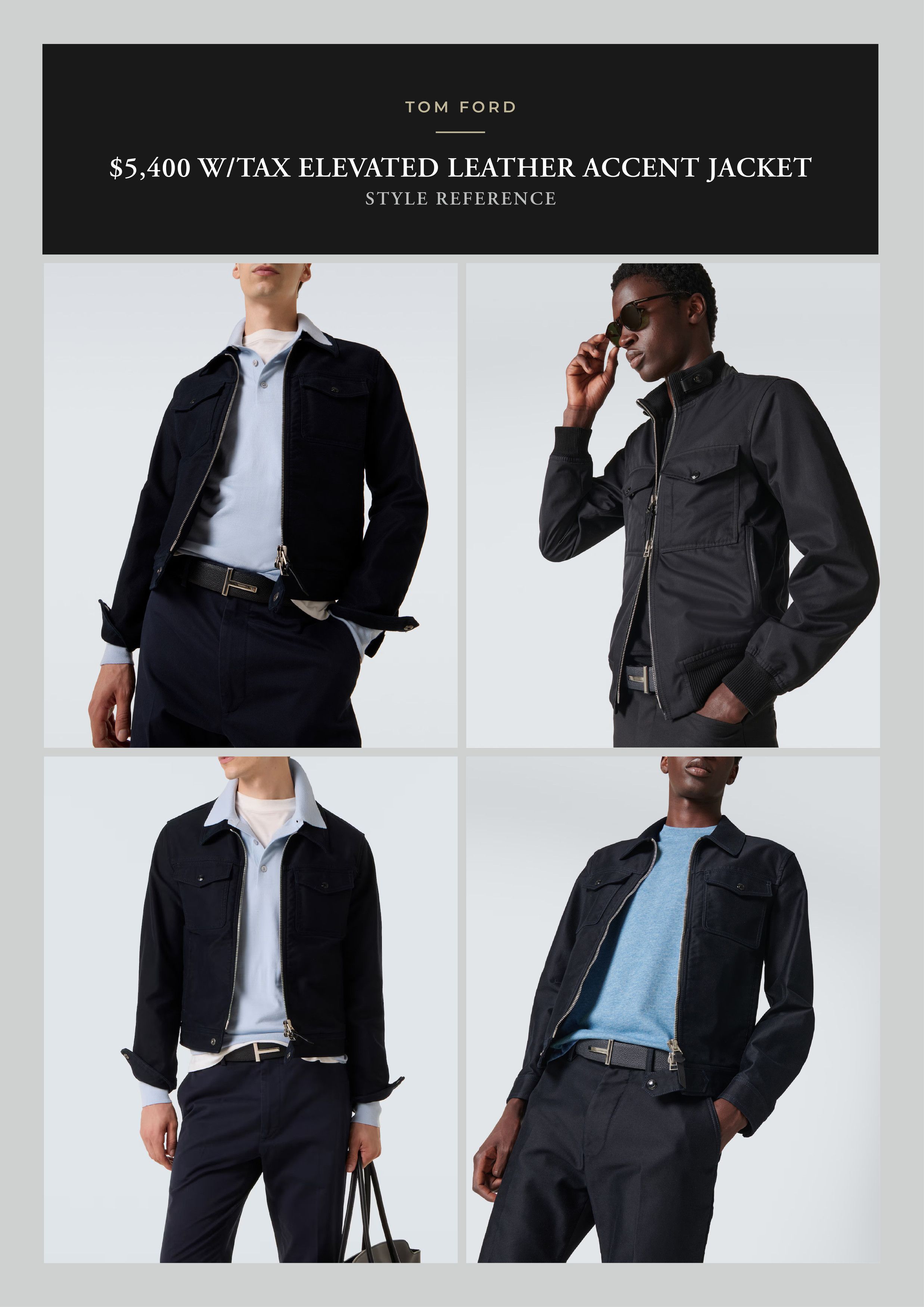 Tom Ford Ultimate Rare $5,400 w/tax Wool / Leather Accent Jacket Size US M / EU 48-50 / 2 - 7 Thumbnail