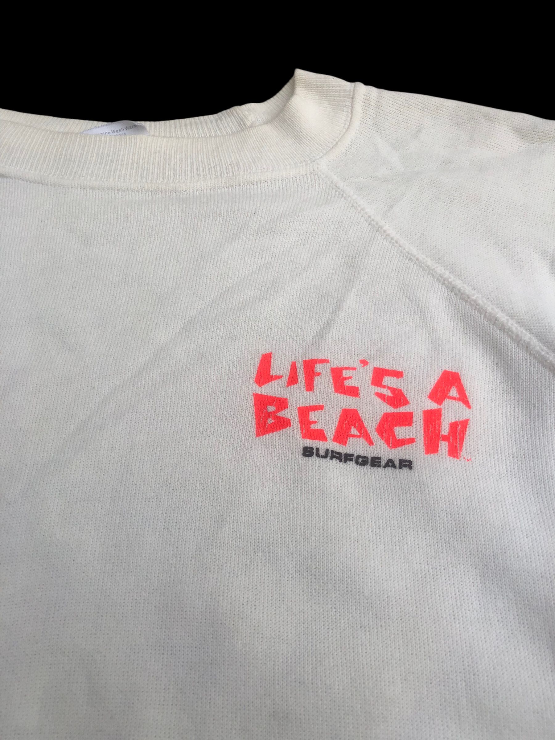 Life's a Beach 🔥Vintage 80s LIFE'S A BEACH Surfgear BBC Hanes Sweatshirt Size US L / EU 52-54 / 3 - 5 Thumbnail