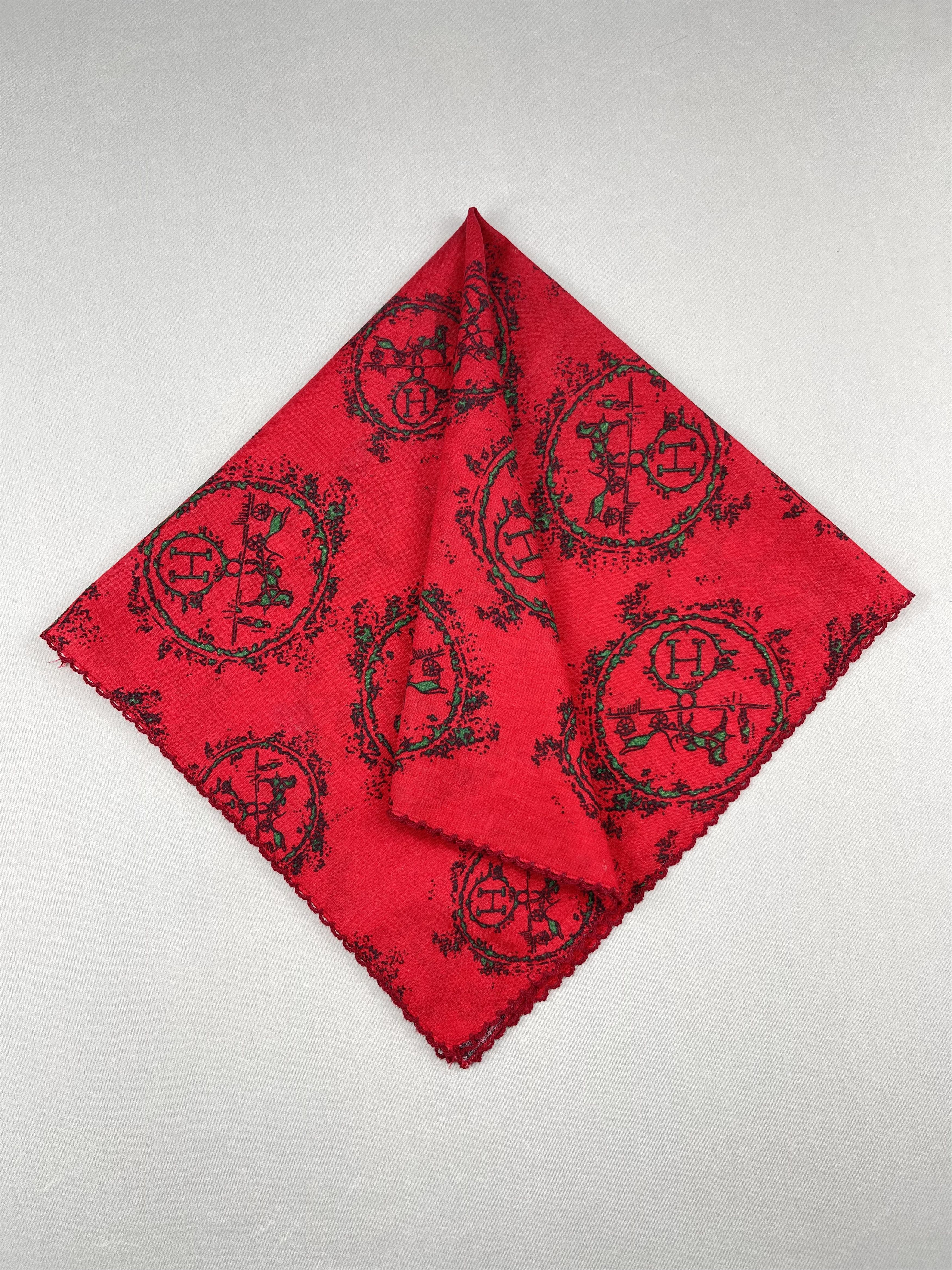 Hermes Vintage Hermes Handkerchief Pocket Square Bandana HM0053 Size ONE SIZE - 2 Thumbnail
