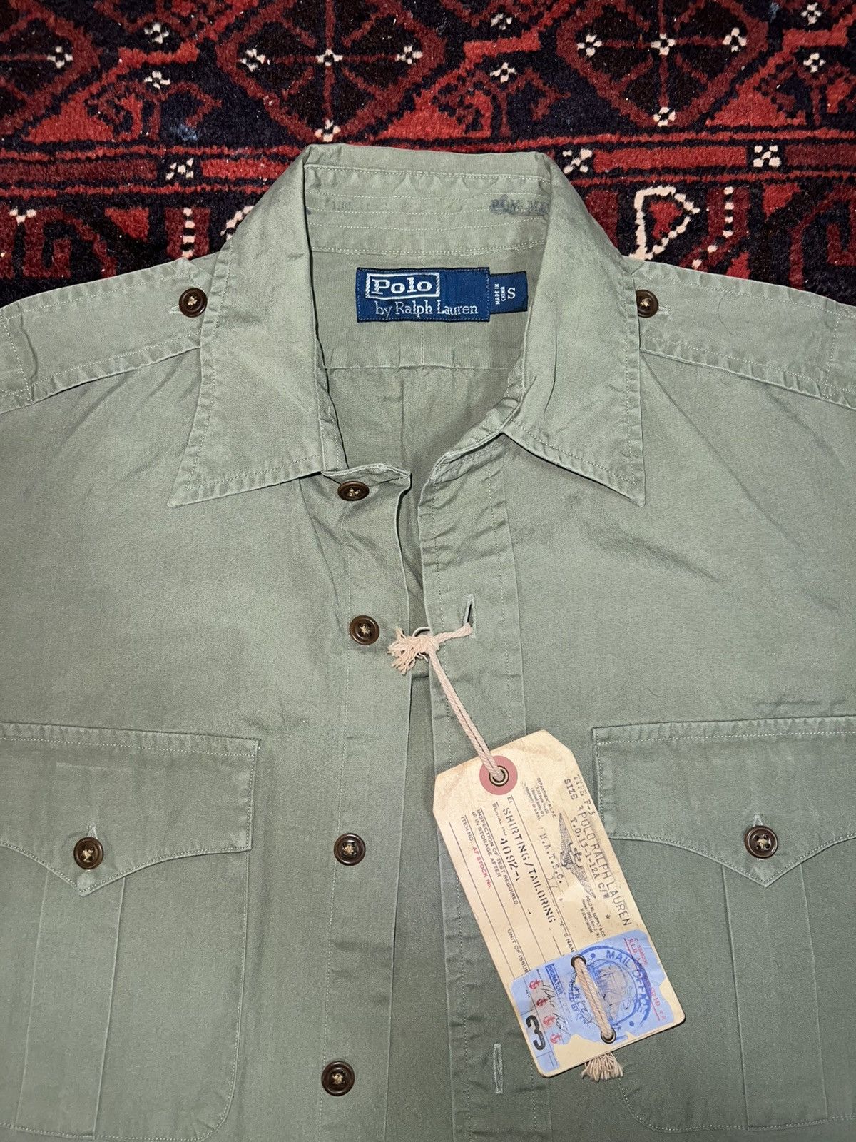 Polo Ralph Lauren × Ralph Lauren × Vintage Vintage 90s Polo Ralph Lauren Military Shirt Size US S / EU 44-46 / 1 - 2 Thumbnail
