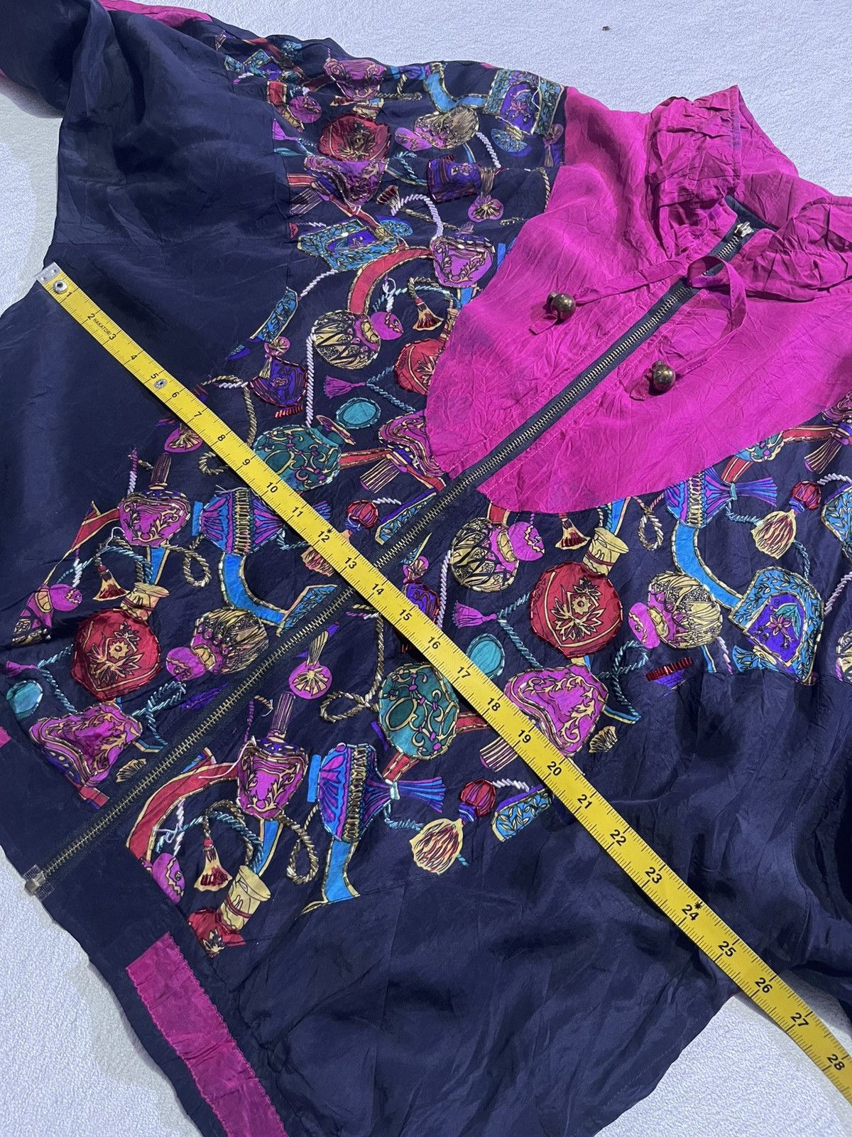 Hysteric Glamour Y2K THIN JACKET WITH TWO-COLOR GLITTER ORNAMENTAL MOTIF Size US L / EU 52-54 / 3 - 9 Thumbnail