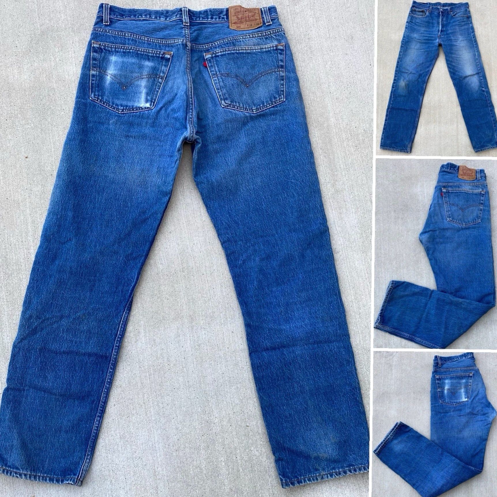 Levi's Vintage Levi's 501 Jeans Button Fly Made In USA W 38 L 36 But Measure W 36 L 32.5 Jeans Mens Regular Blue Cotton Denim 5-Pocket USA 50s 60s 70s Size US 38 / EU 54 - 2 Thumbnail