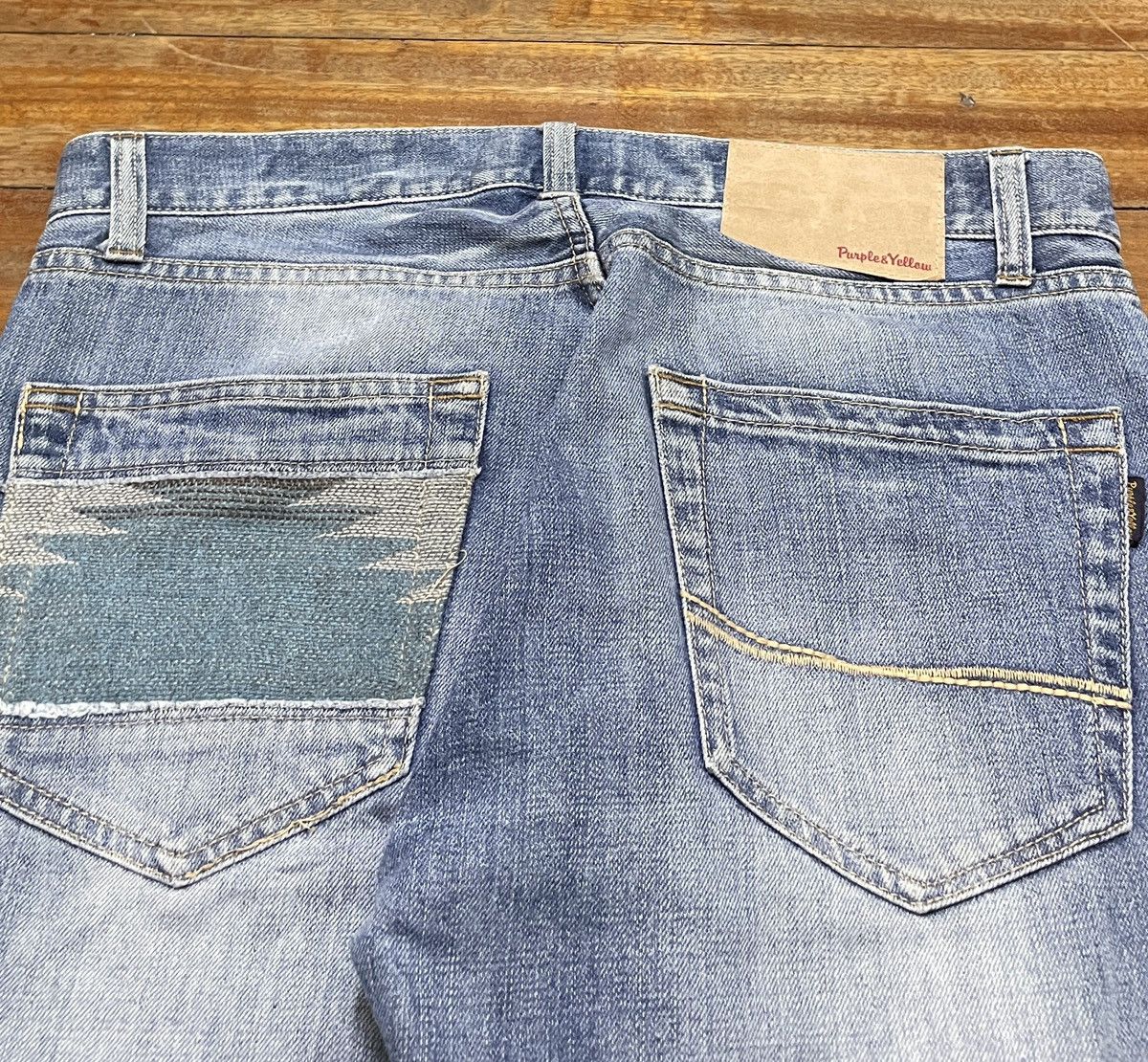 Japanese Brand × Vintage Rare Vintage Japanese Brand Purple & Yellow Jeans 2000s Size US 34 / EU 50 - 4 Thumbnail