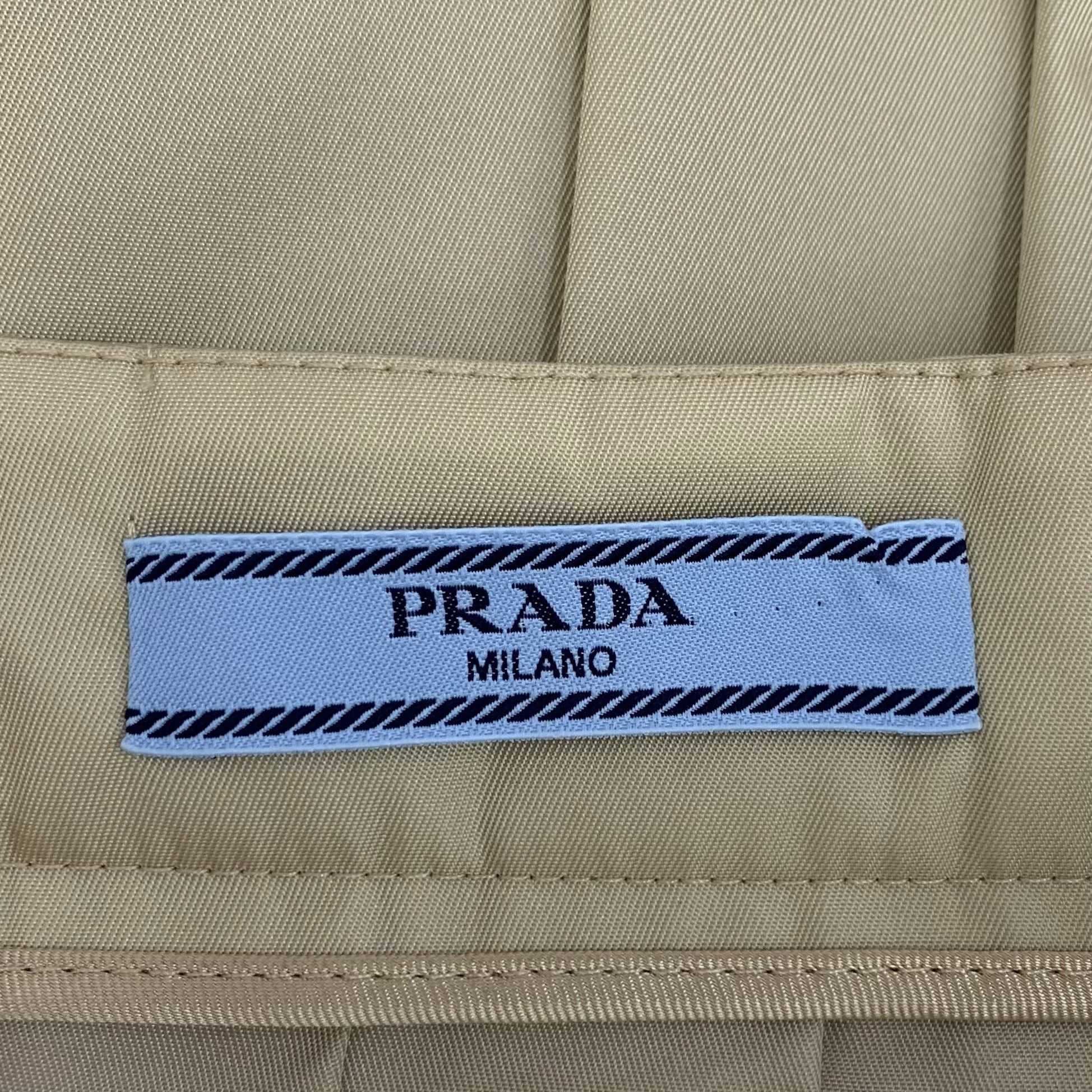 Prada Prada Re-Nylon Khaki Pleated Skirt With Logo Triangle Size X Size 25" / US 0 / IT 36 - 2 Thumbnail