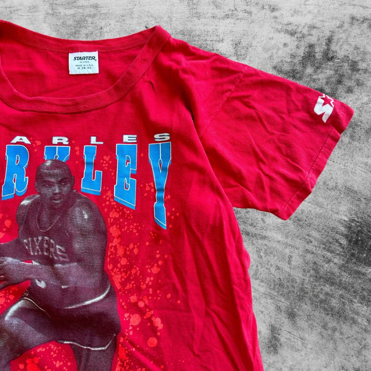 NBA × Starter × Vintage Vintage 90s NBA Charles Barkley 76ers Starter Tee M Boxy Size US M / EU 48-50 / 2 - 4 Thumbnail