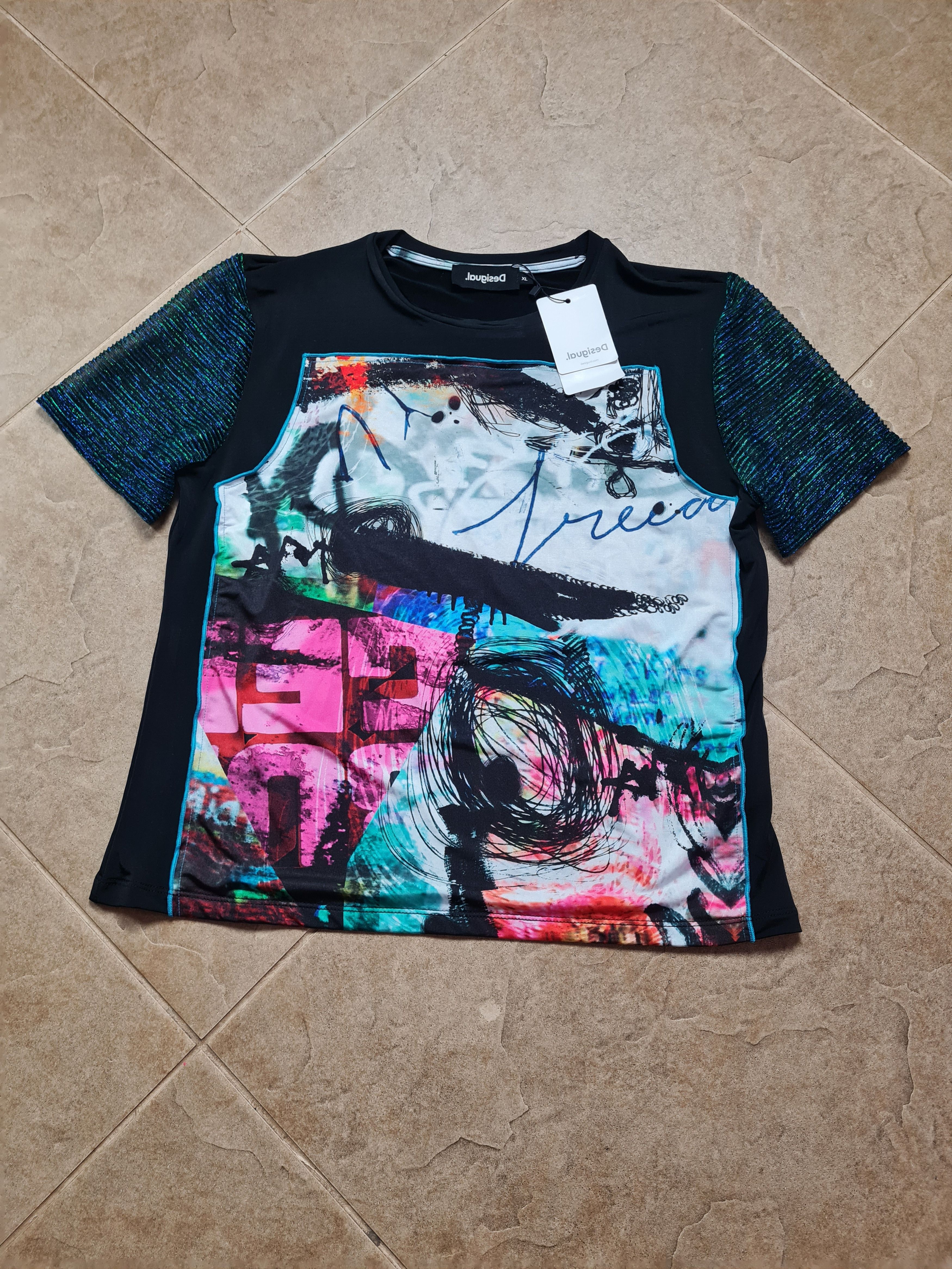 Desigual Womens Arty patchwork T-shirt Desigual Multicolor Size Xl Size XL / US 12-14 / IT 48-50 - 1 Thumbnail