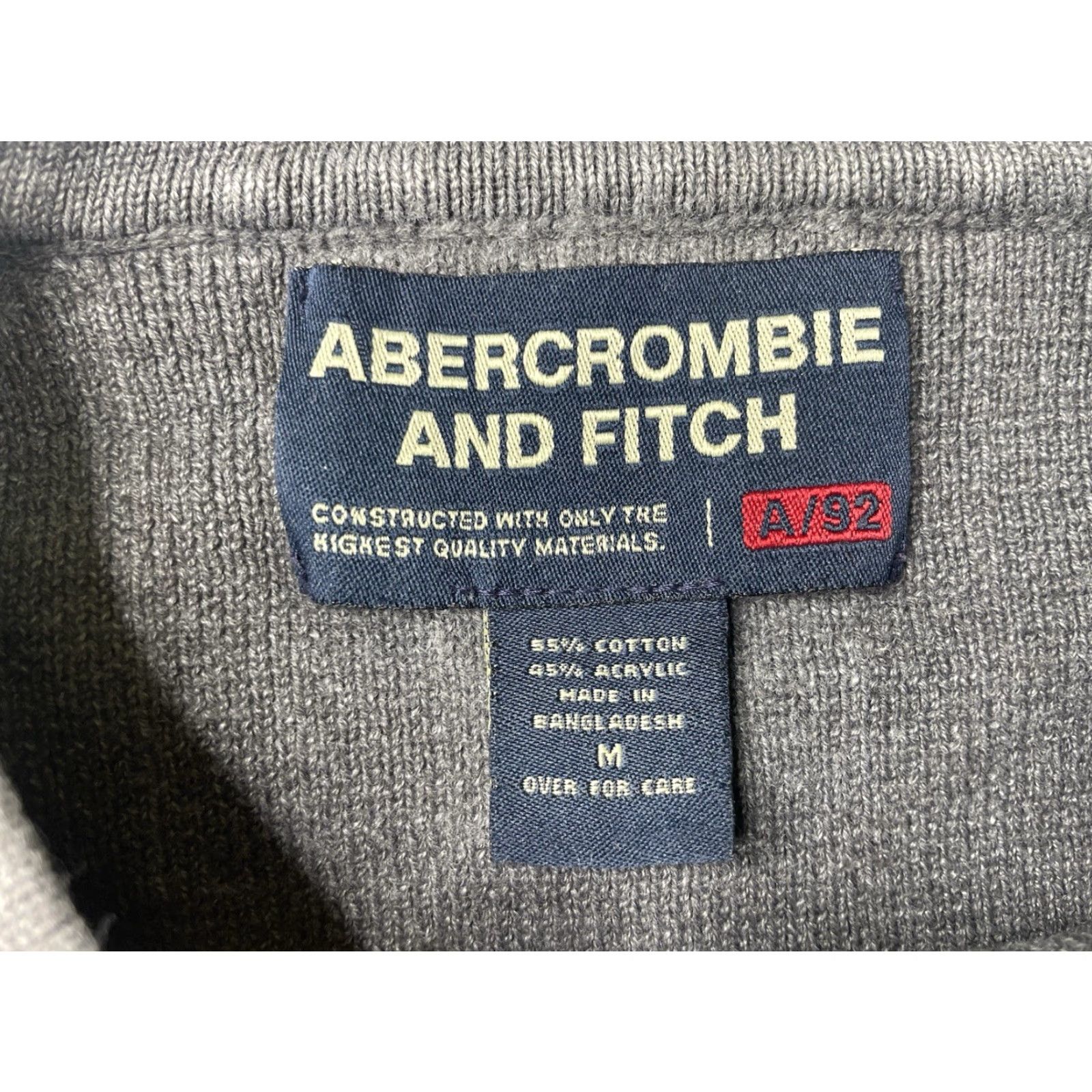 Abercrombie & Fitch VINTAGE Abercrombie & Fitch Sweater Mens M Ribbed Knit V Neck Pullover Gray Embroidered Check Size US M / EU 48-50 / 2 - 3 Thumbnail