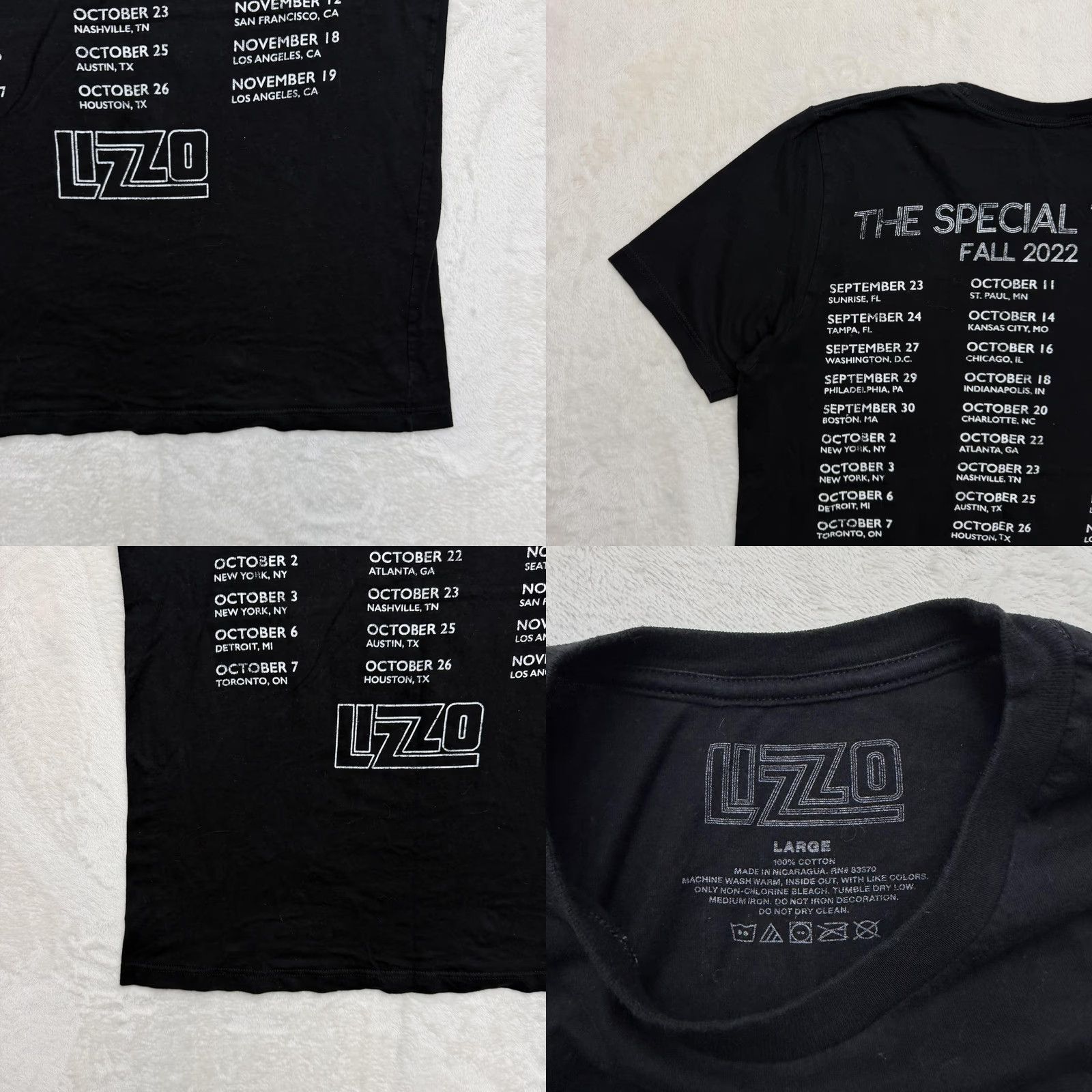 Rizzoli Lizzo The Special Tour 2022 Shirt Mens Large Black Music Graphic Concert Tee Size US L / EU 52-54 / 3 - 9 Thumbnail