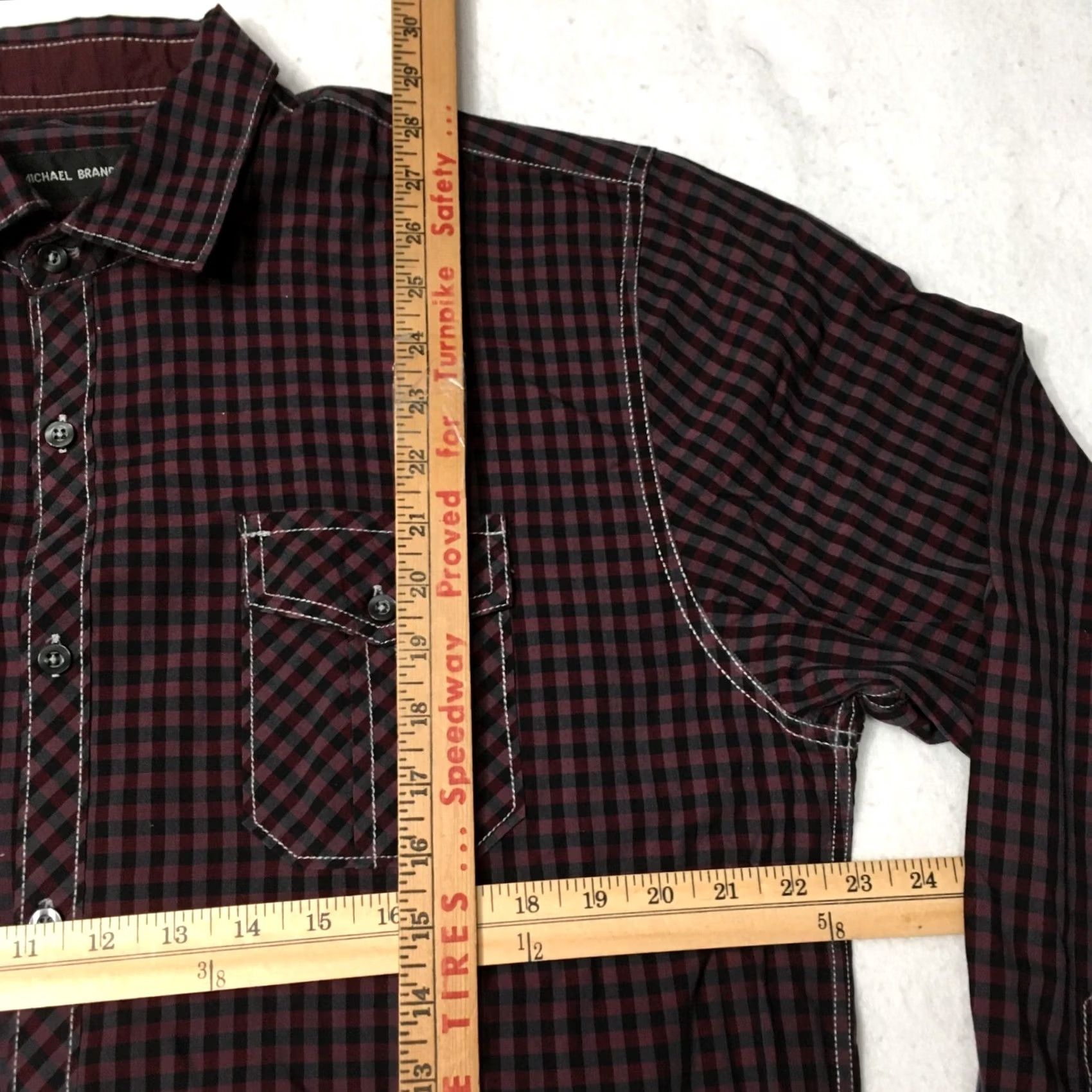 Vintage Michael Brandon Casual Shirt XL with Thread Accents Long Sleeve purple stripe Size US XL / EU 56 / 4 - 4 Thumbnail