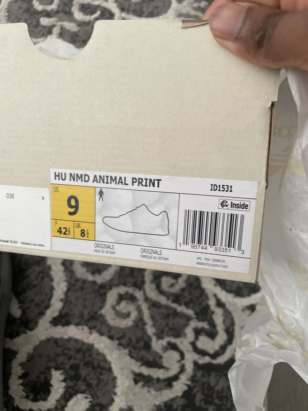 Humanrace Adidas NMD Hu Animal Print Ash Grey Size US 9 / EU 42 - 7 Thumbnail